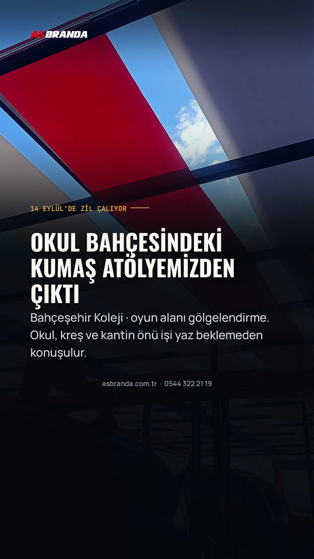 AS Branda Instagram story görseli — okullar açılıyor