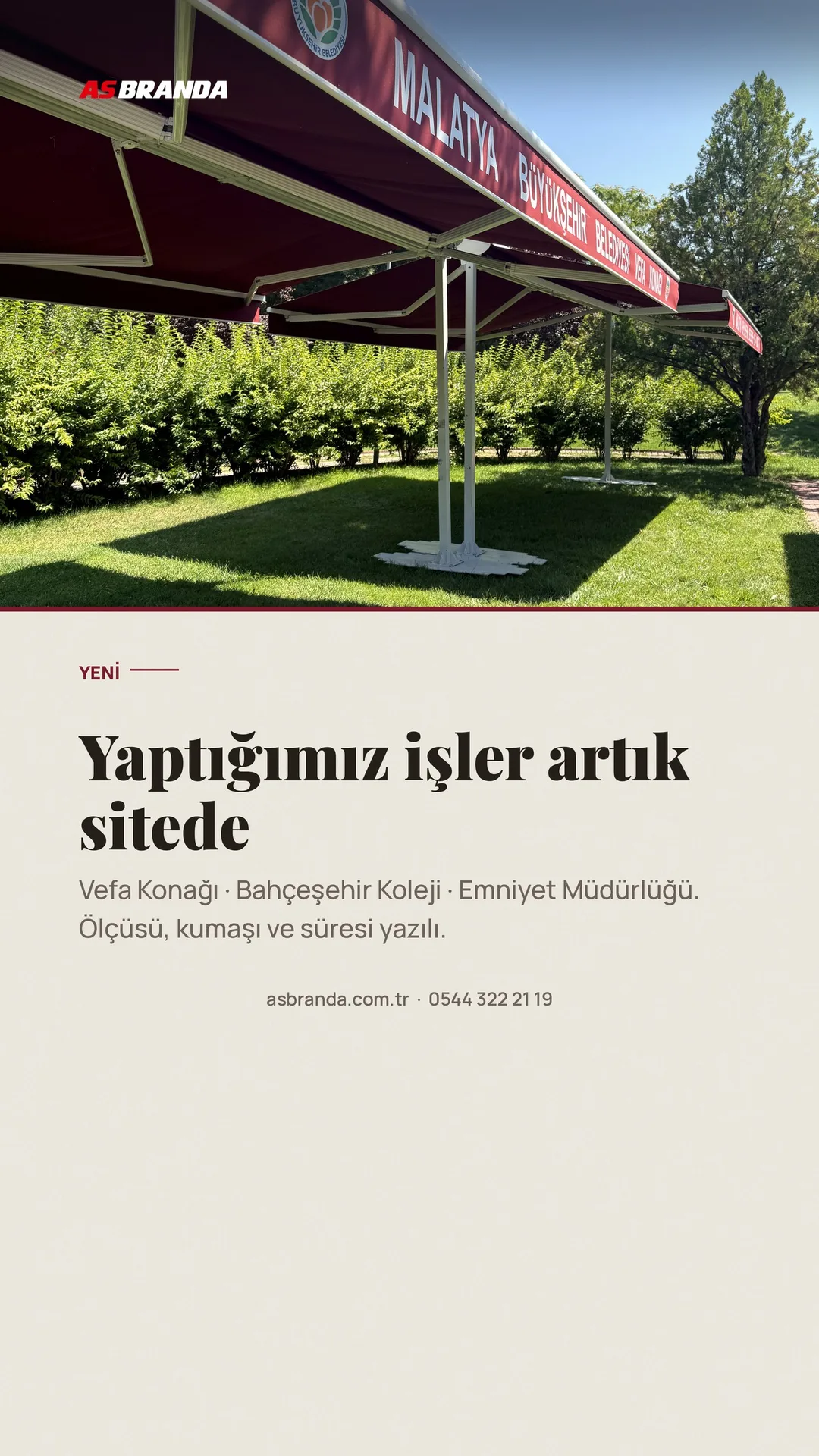AS Branda Instagram story görseli — referanslar sayfası yayında