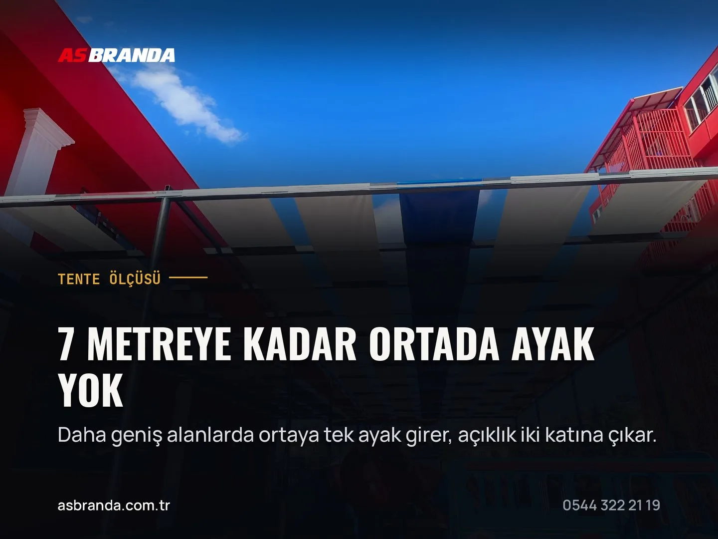 AS Branda Google İşletme Profili gönderisi — kollu tentede açıklık sınırı kartı
