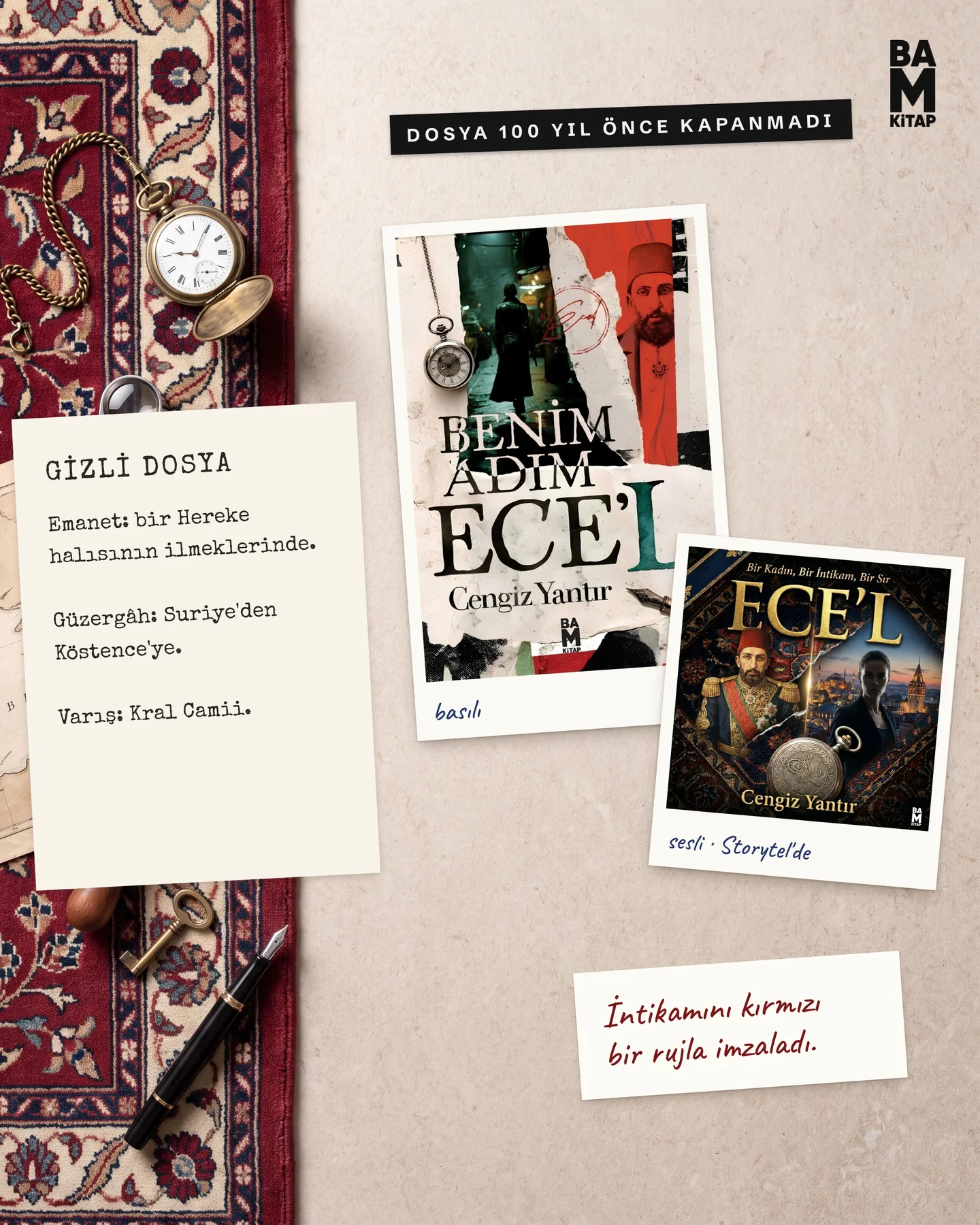 BAM Kitap Instagram gönderisi — Benim Adım Ece'l, Kitabın Masası serisi