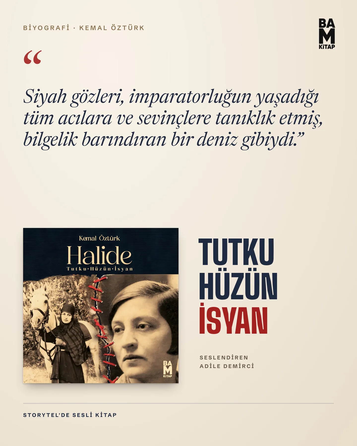 BAM Kitap Instagram gönderisi — Halide: Tutku, Hüzün, İsyan, Sayfa serisi