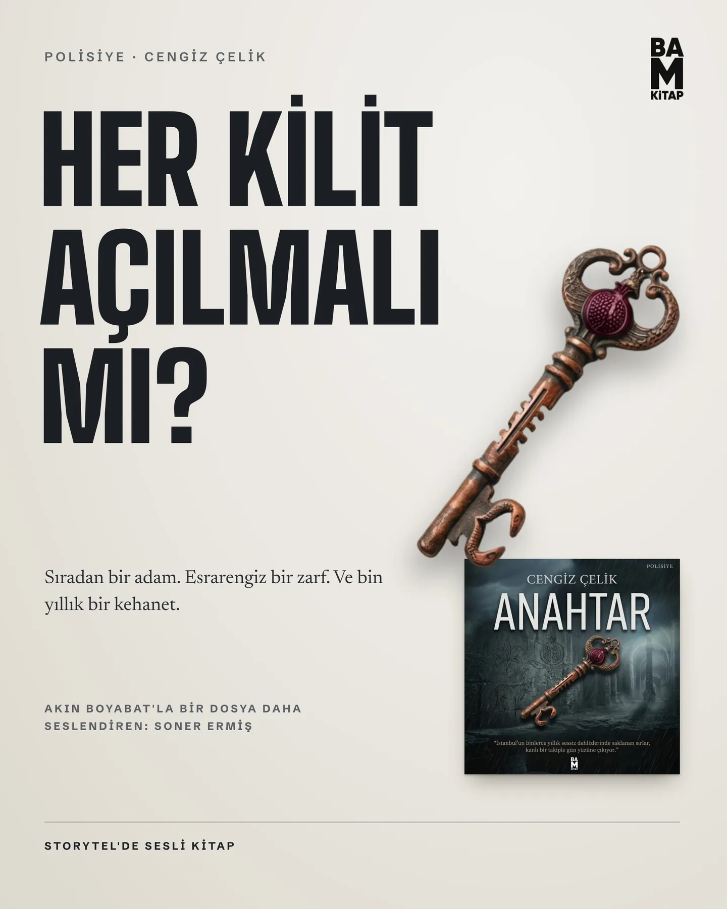 BAM Kitap Instagram gönderisi — Anahtar: Her Kilit Açılmalı mı?, Sayfa serisi