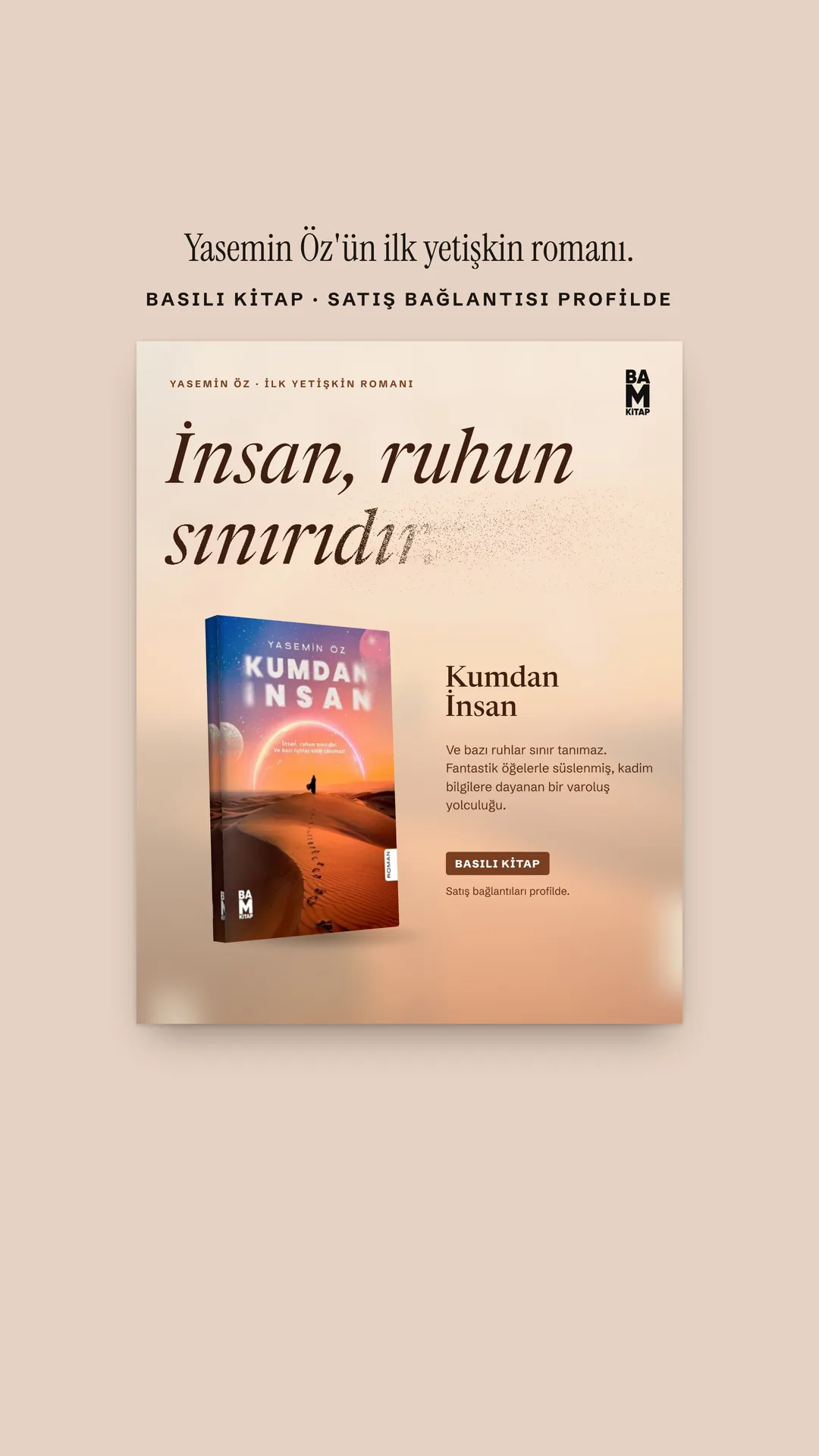 BAM Kitap Instagram hikâyesi — Kumdan İnsan