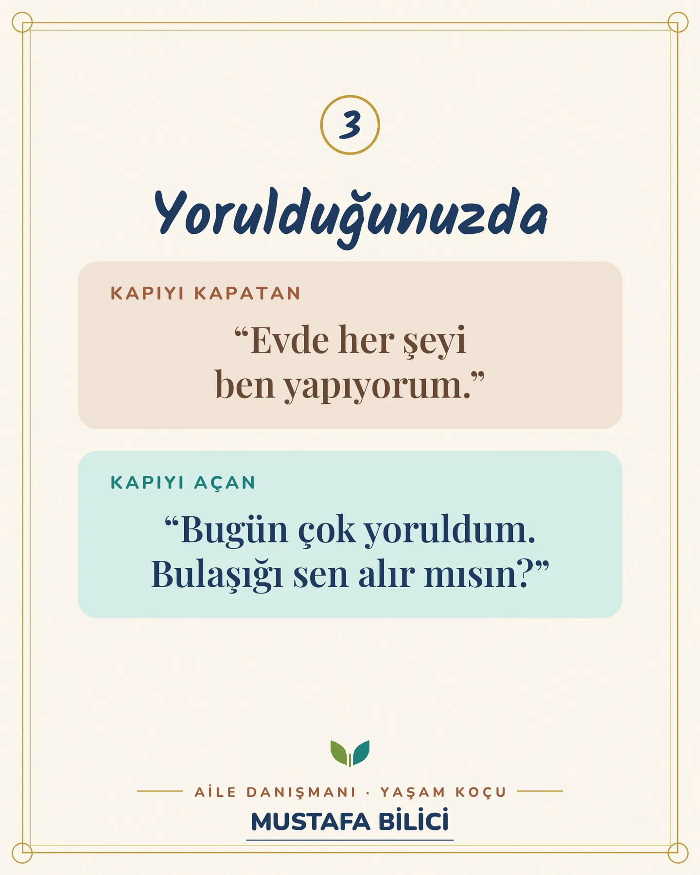 Çınar Ailem ben dili gönderisi 4. kart — yorulduğunuzda: kapıyı kapatan ve kapıyı açan cümle