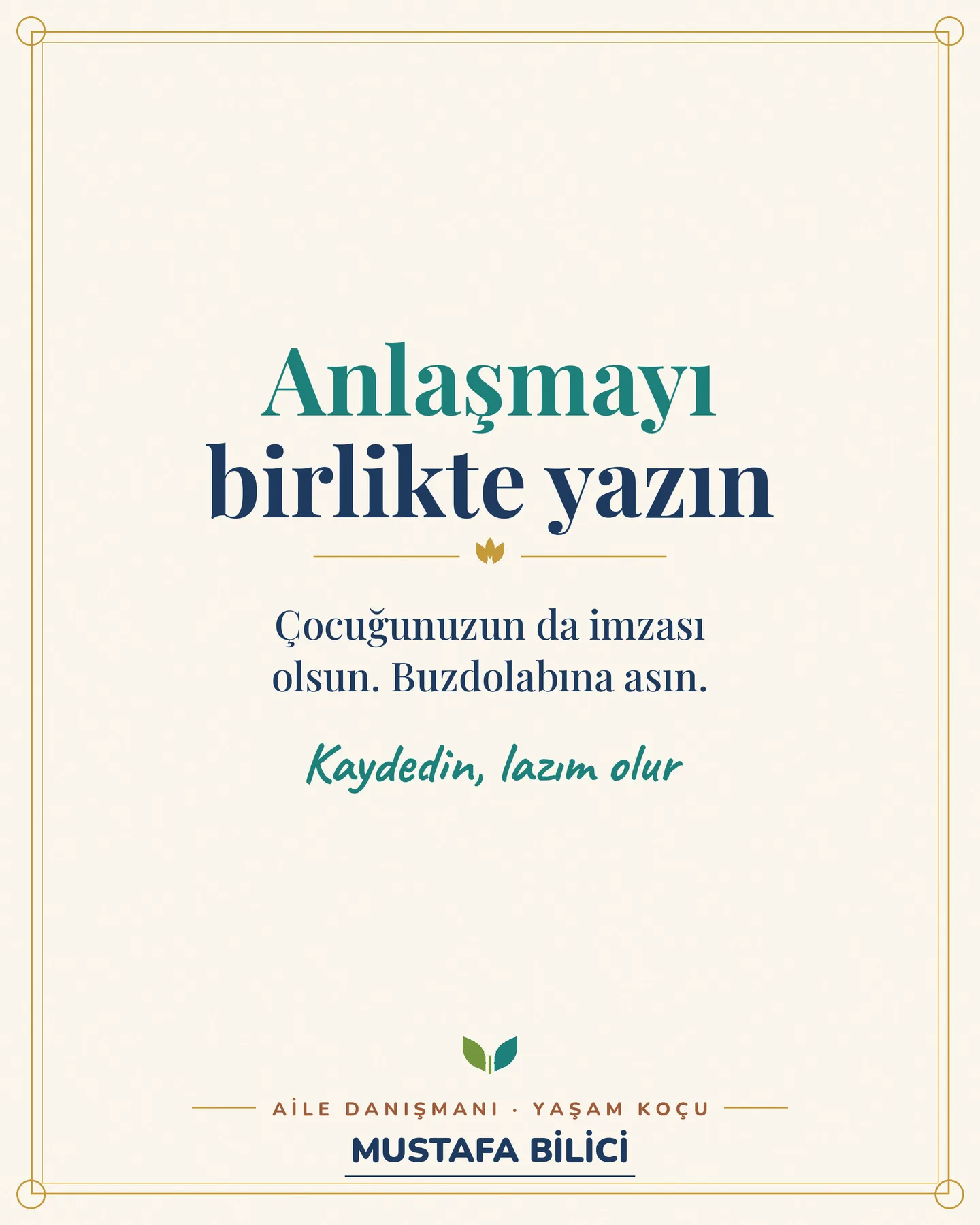 Çınar Ailem ekran süresi gönderisi 6. kart — anlaşmayı birlikte yazın, kapanış kartı