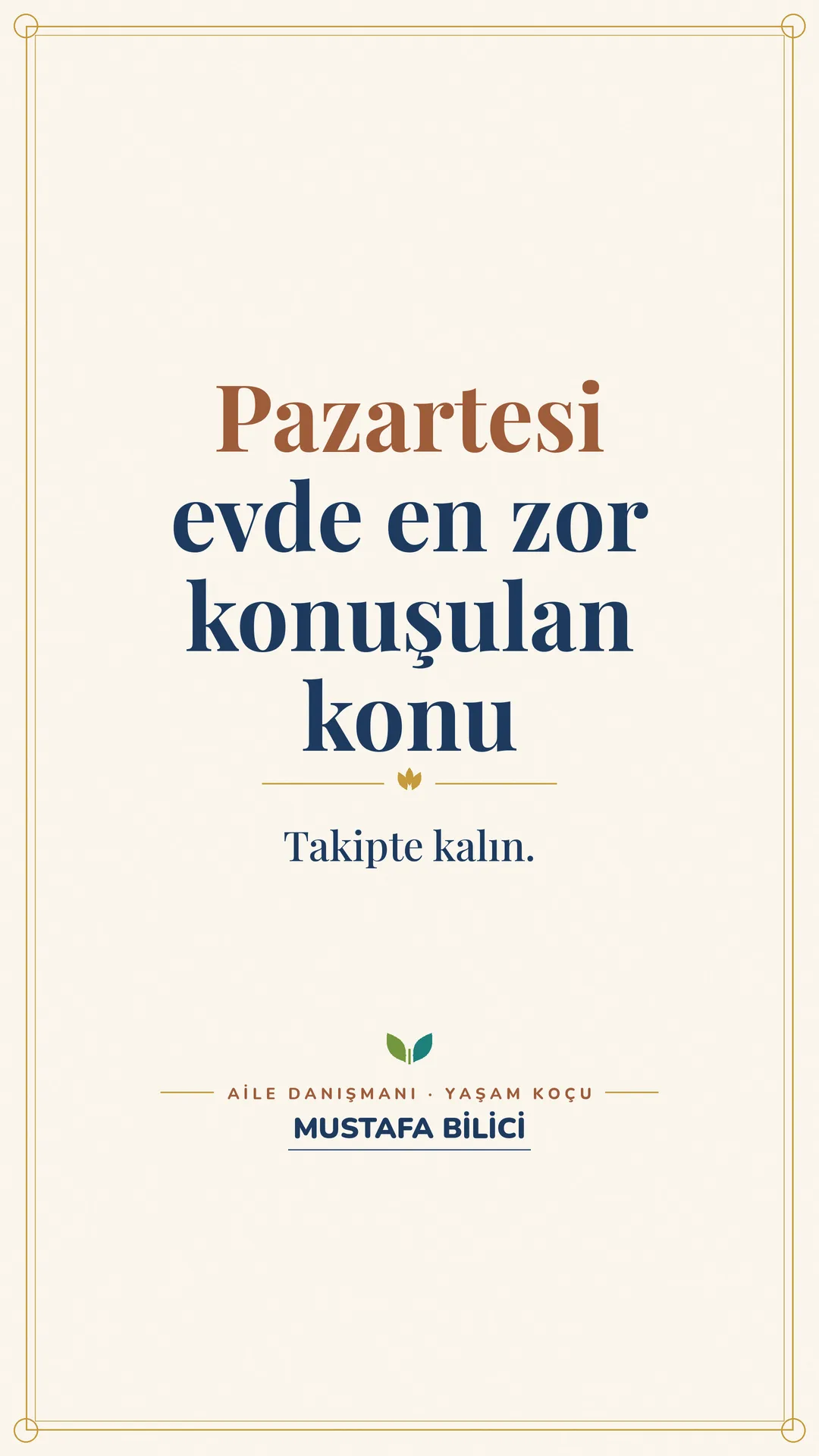 Çınar Ailem Instagram story görseli — pazartesi duyurusu: evde en zor konuşulan konu