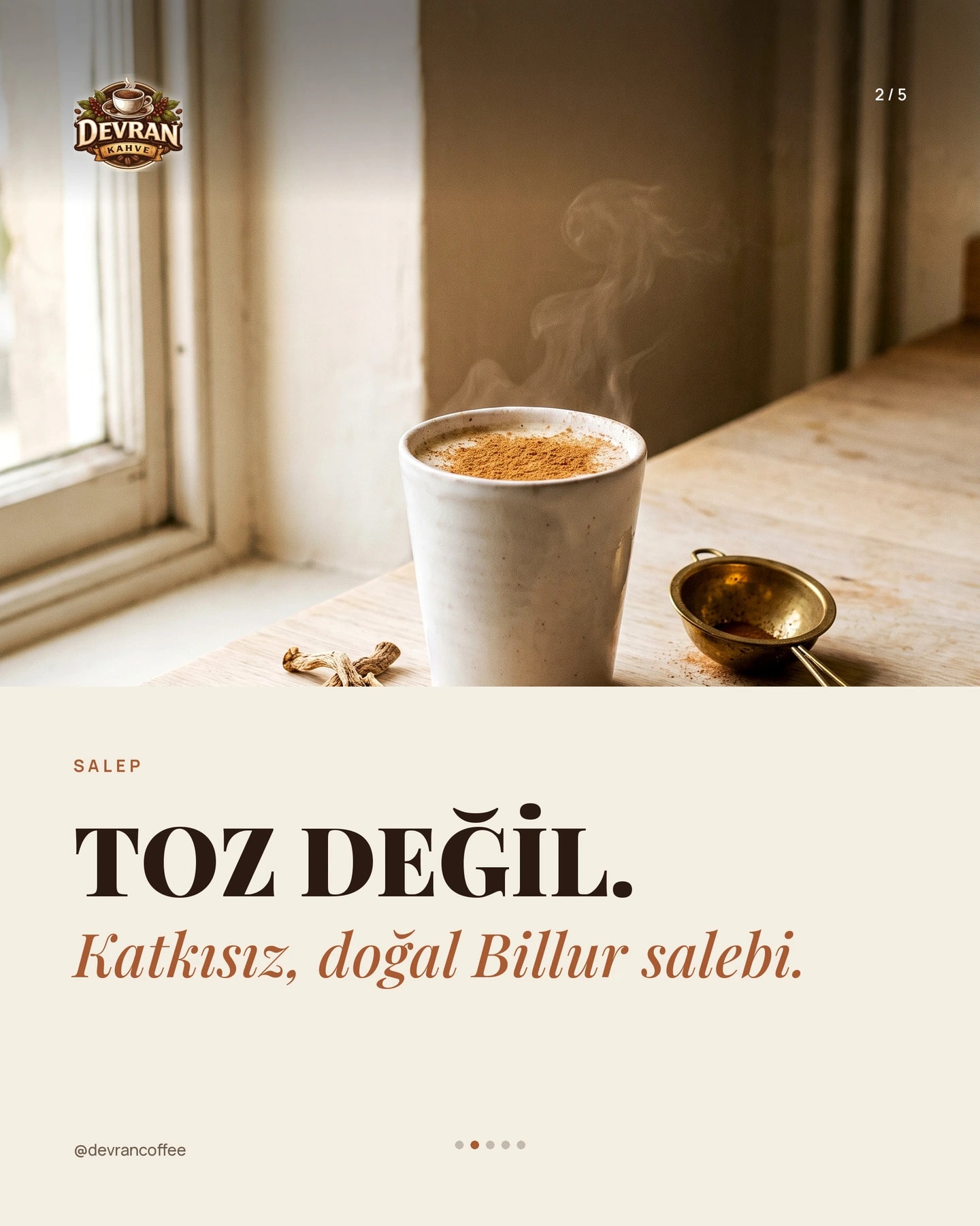 Devran Coffee "Bardağında ne var?" carousel gönderisi 2. kart