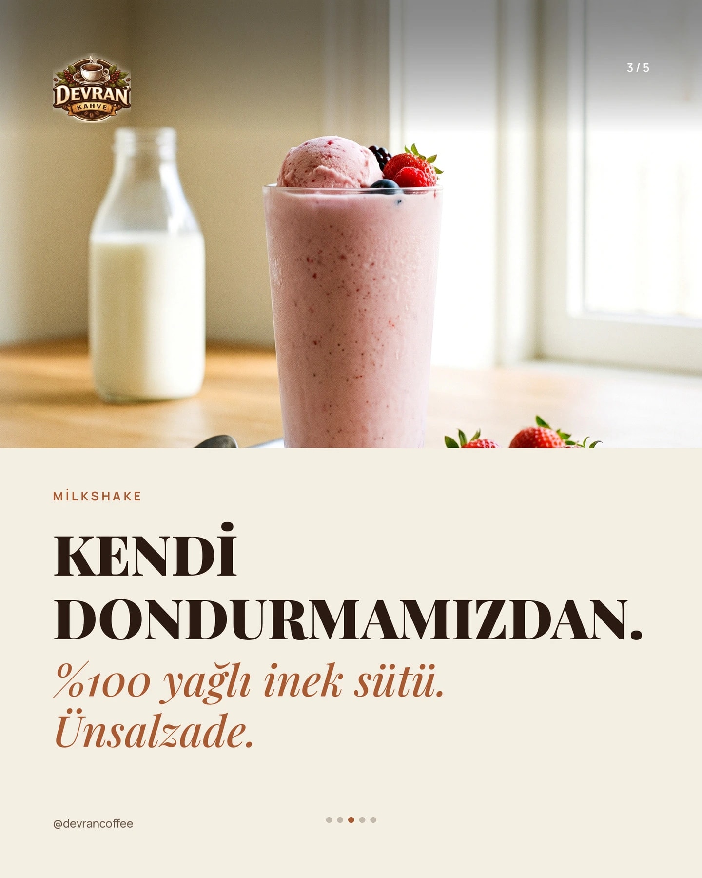 Devran Coffee "Bardağında ne var?" carousel gönderisi 3. kart