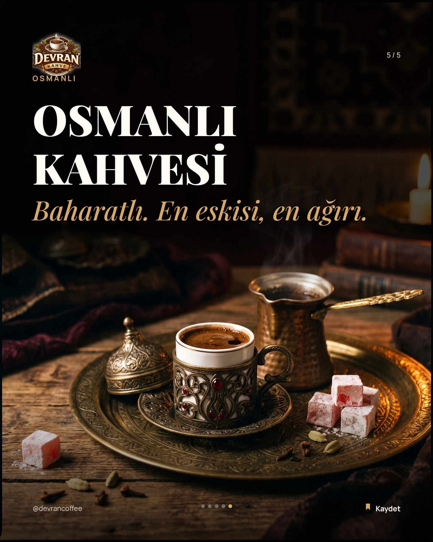 Devran Coffee "Türk kahvesinin beş hâli" carousel gönderisi 5. kart