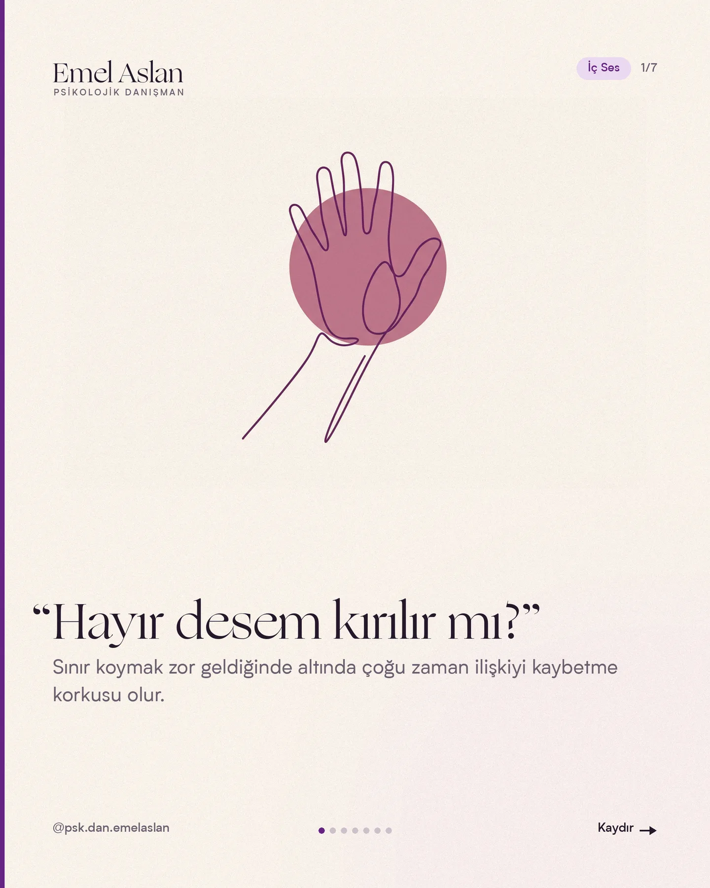 Emel Aslan "Hayır desem kırılır mı?" kaydırmalı gönderisi 1. kart