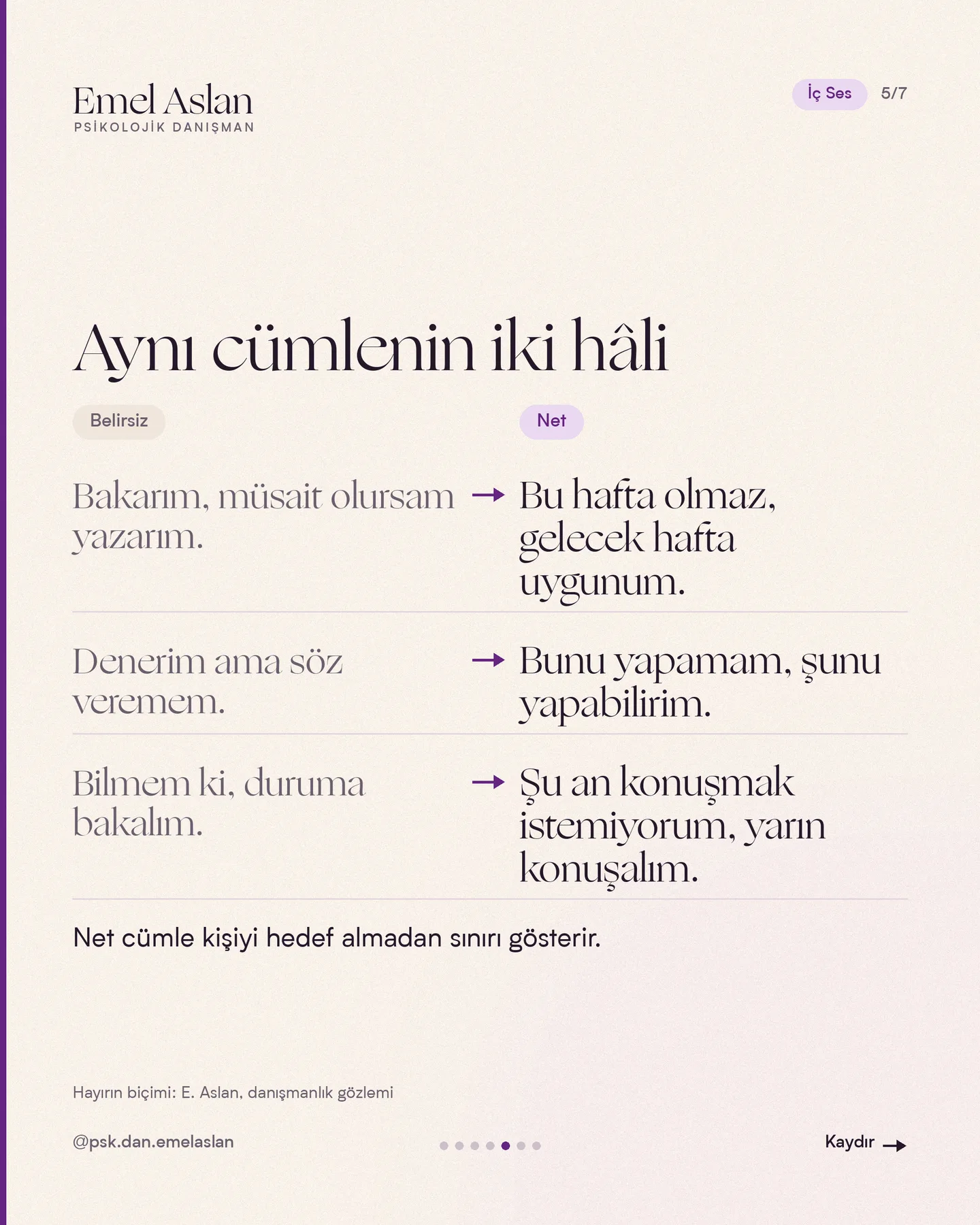 Emel Aslan "Hayır desem kırılır mı?" kaydırmalı gönderisi 5. kart
