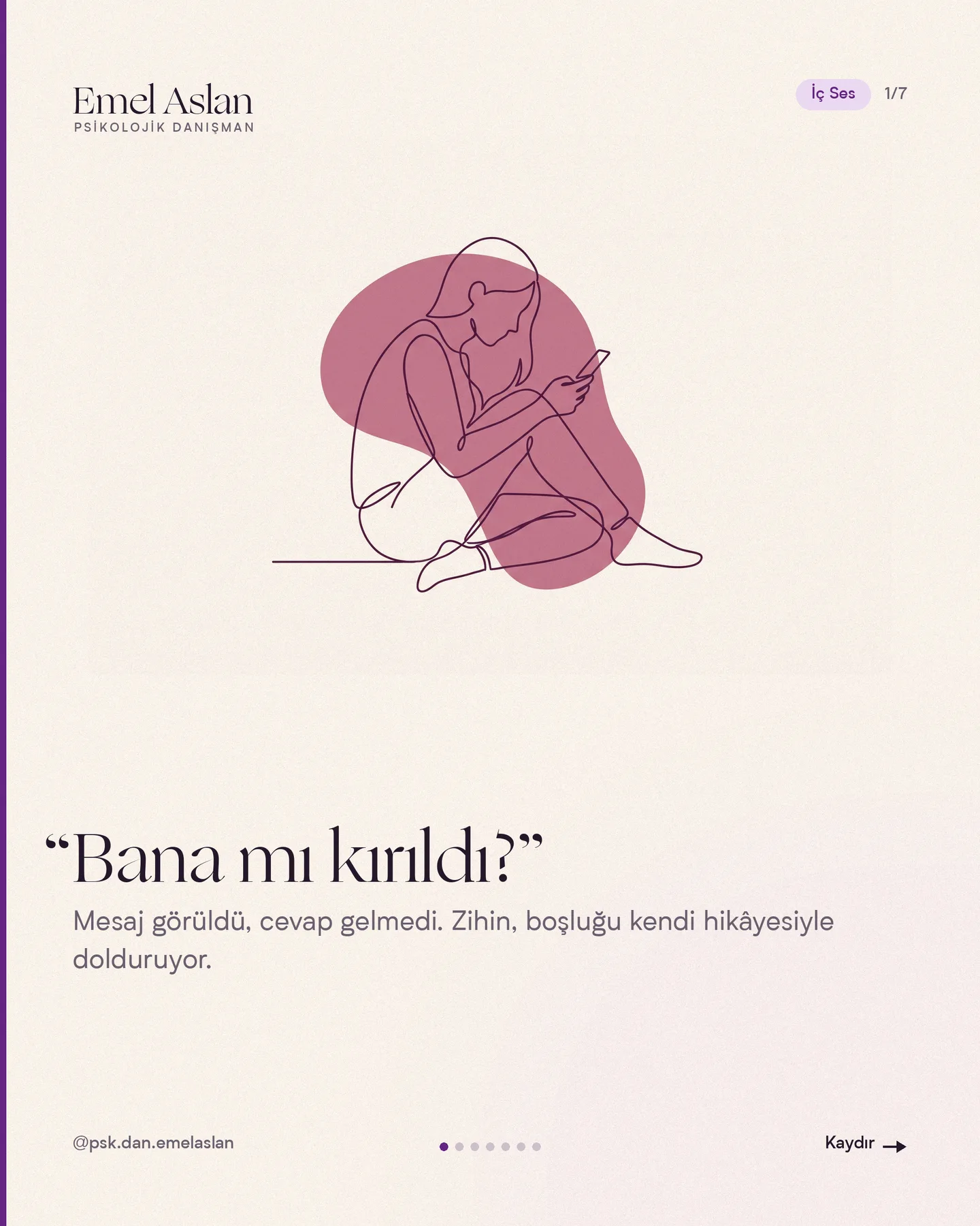 Emel Aslan kaydırmalı gönderi kapağı — "Bana mı kırıldı?"