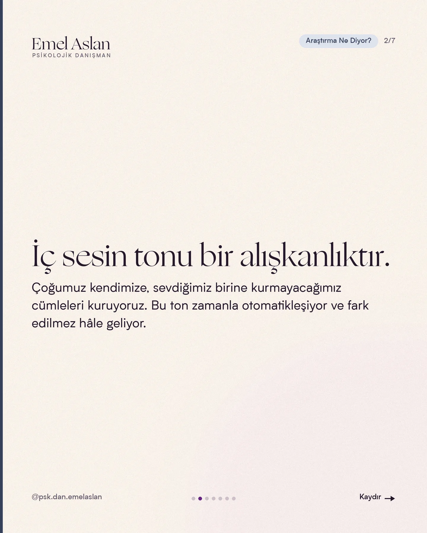 Emel Aslan öz şefkat üzerine "Araştırma Ne Diyor?" gönderisi 2. kart