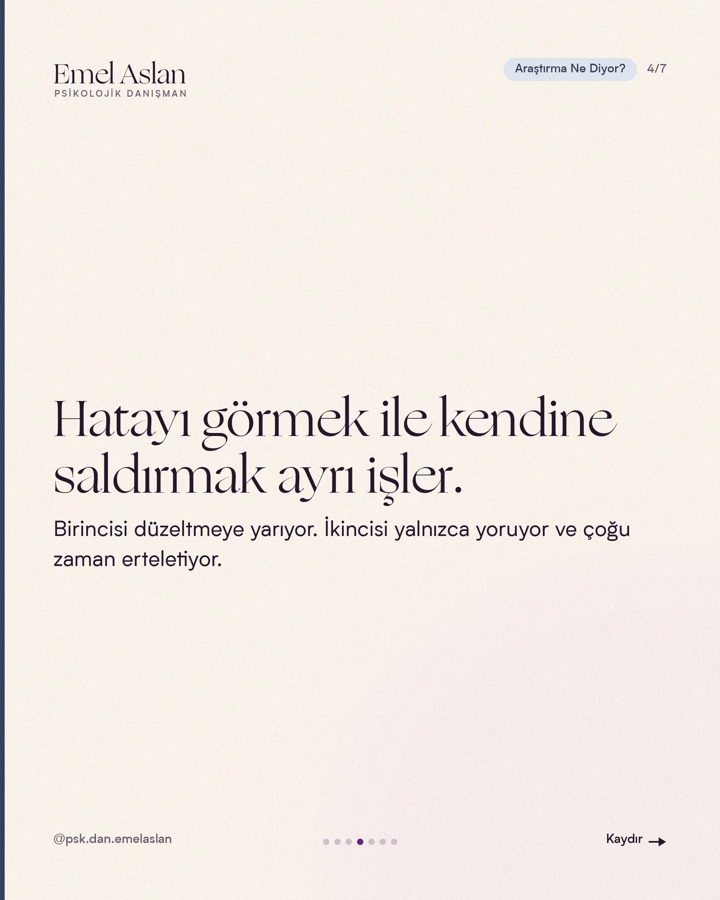 Emel Aslan öz şefkat üzerine "Araştırma Ne Diyor?" gönderisi 4. kart