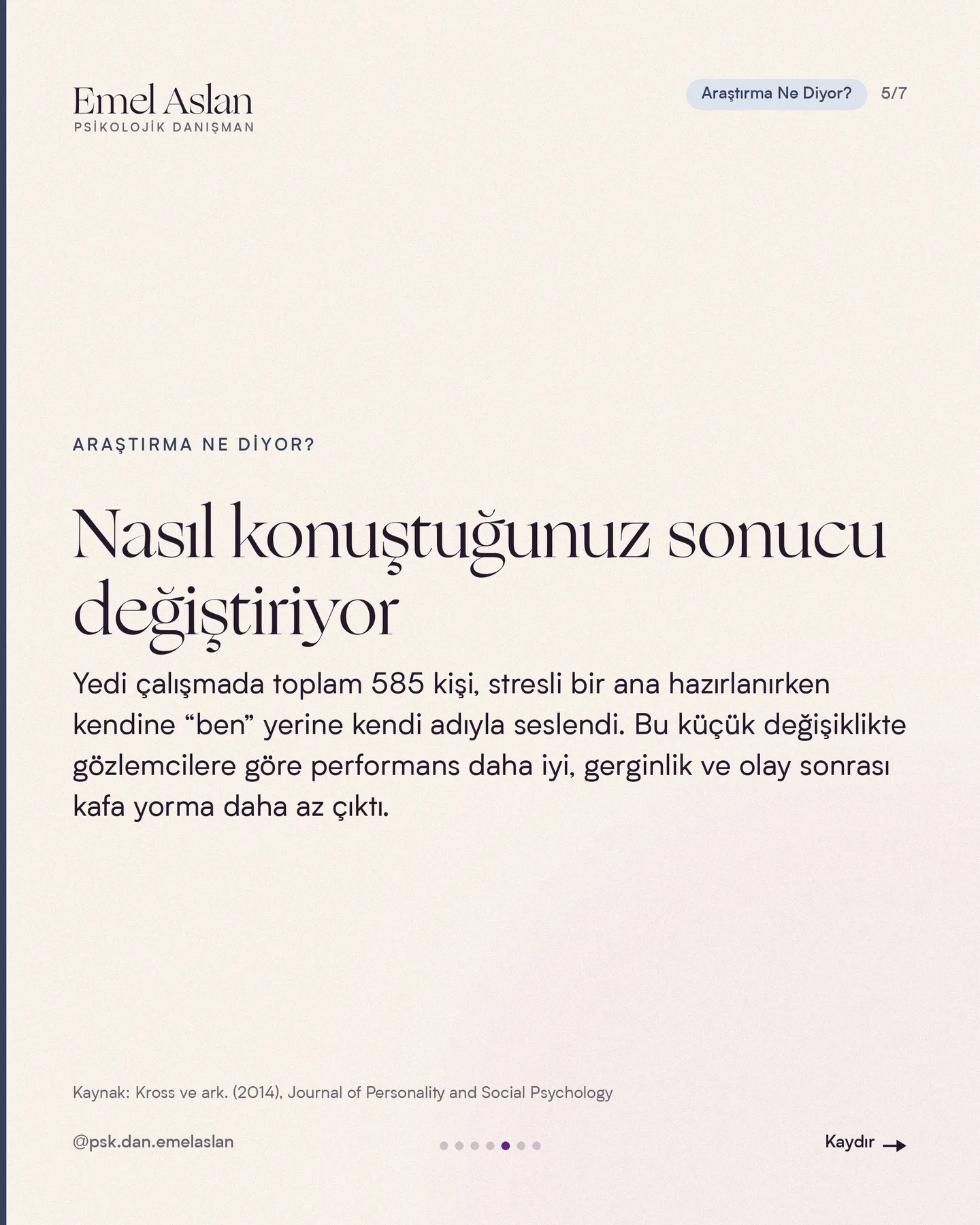 Emel Aslan öz şefkat üzerine "Araştırma Ne Diyor?" gönderisi 5. kart