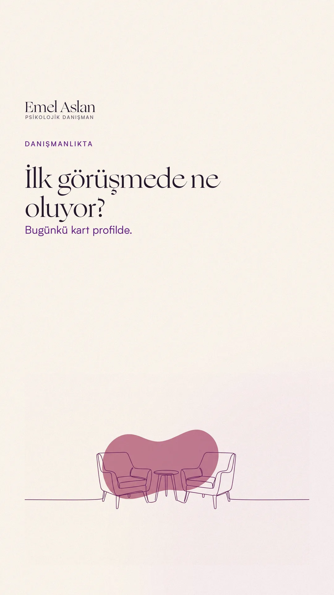 Emel Aslan Instagram story görseli — İlk görüşme kartının duyurusu