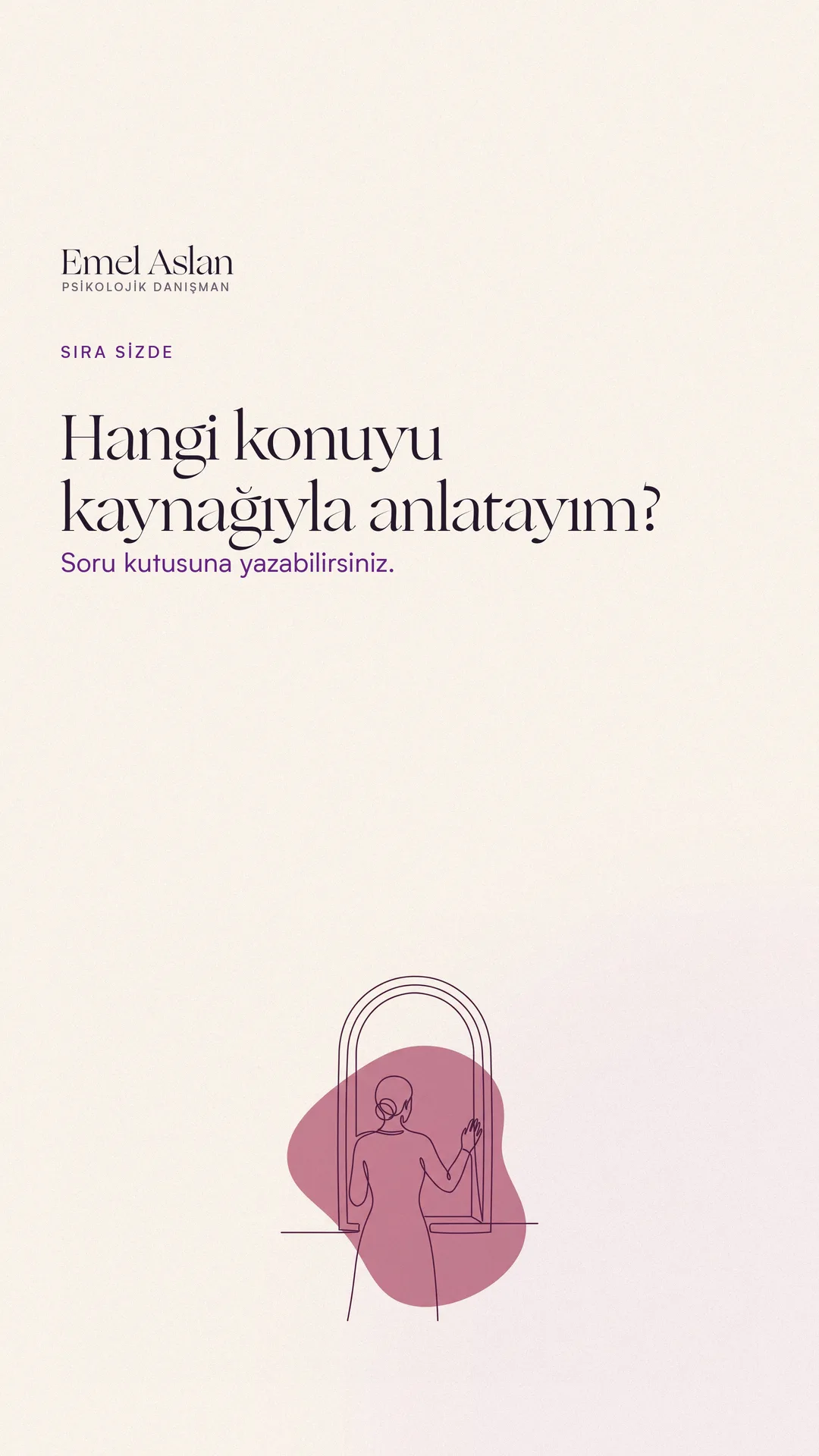 Emel Aslan Instagram story görseli — Soru kutusu: hangi konuyu kaynağıyla anlatayım