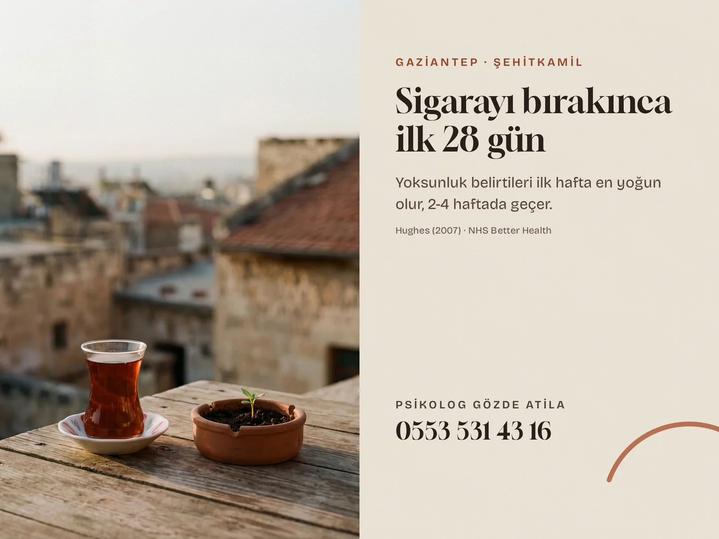 Gözde Atila Google İşletme Profili gönderi kartı — sigarayı bırakınca ilk 28 gün