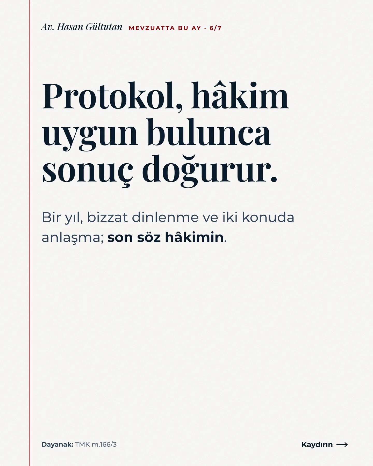 Av. Hasan Gültutan Instagram gönderisi — anlaşmalı boşanma için ne gerekiyor carousel'i, 6. kart