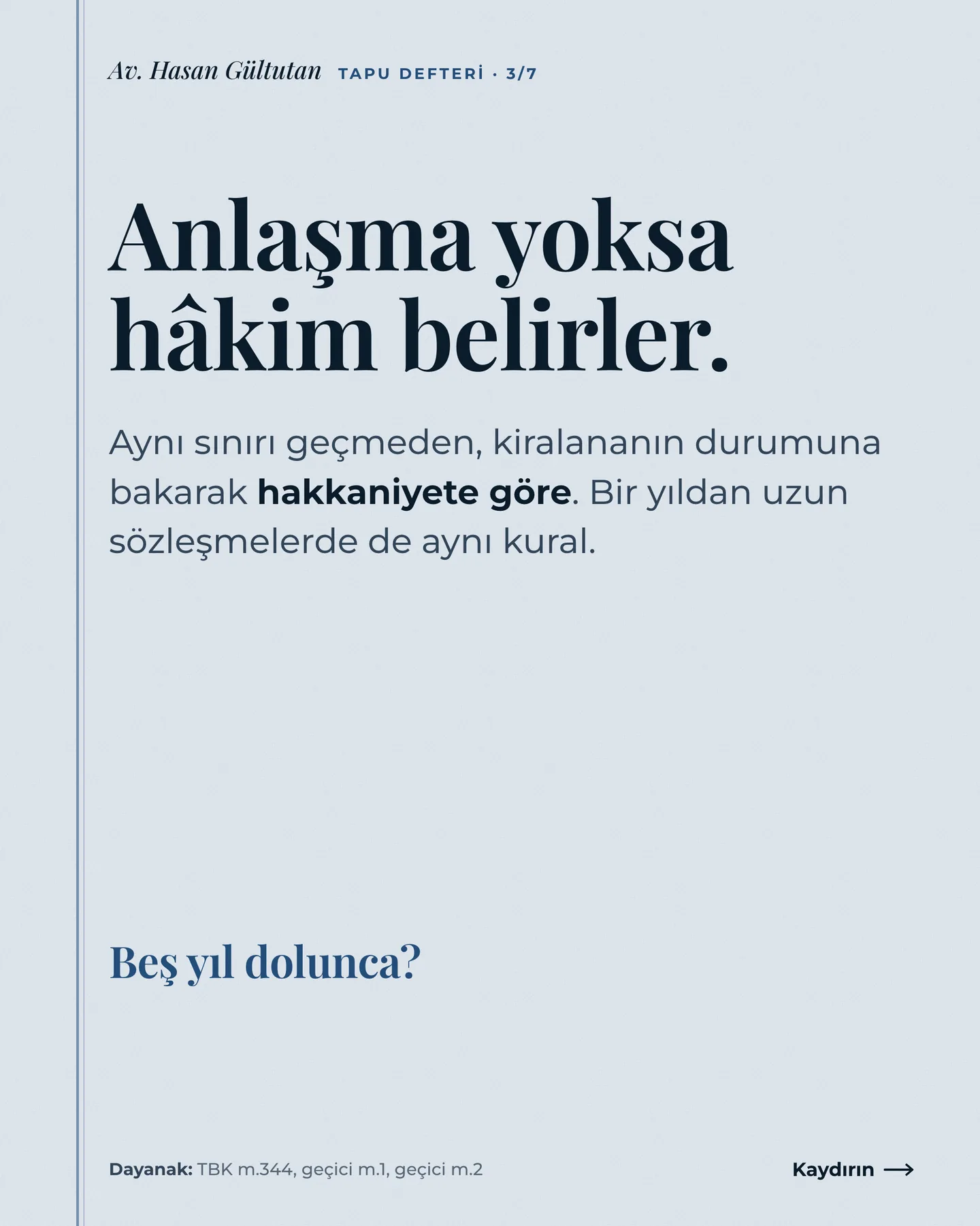 Av. Hasan Gültutan Instagram gönderisi — yeni kira yılında artış en çok ne kadar carousel'i, 3. kart