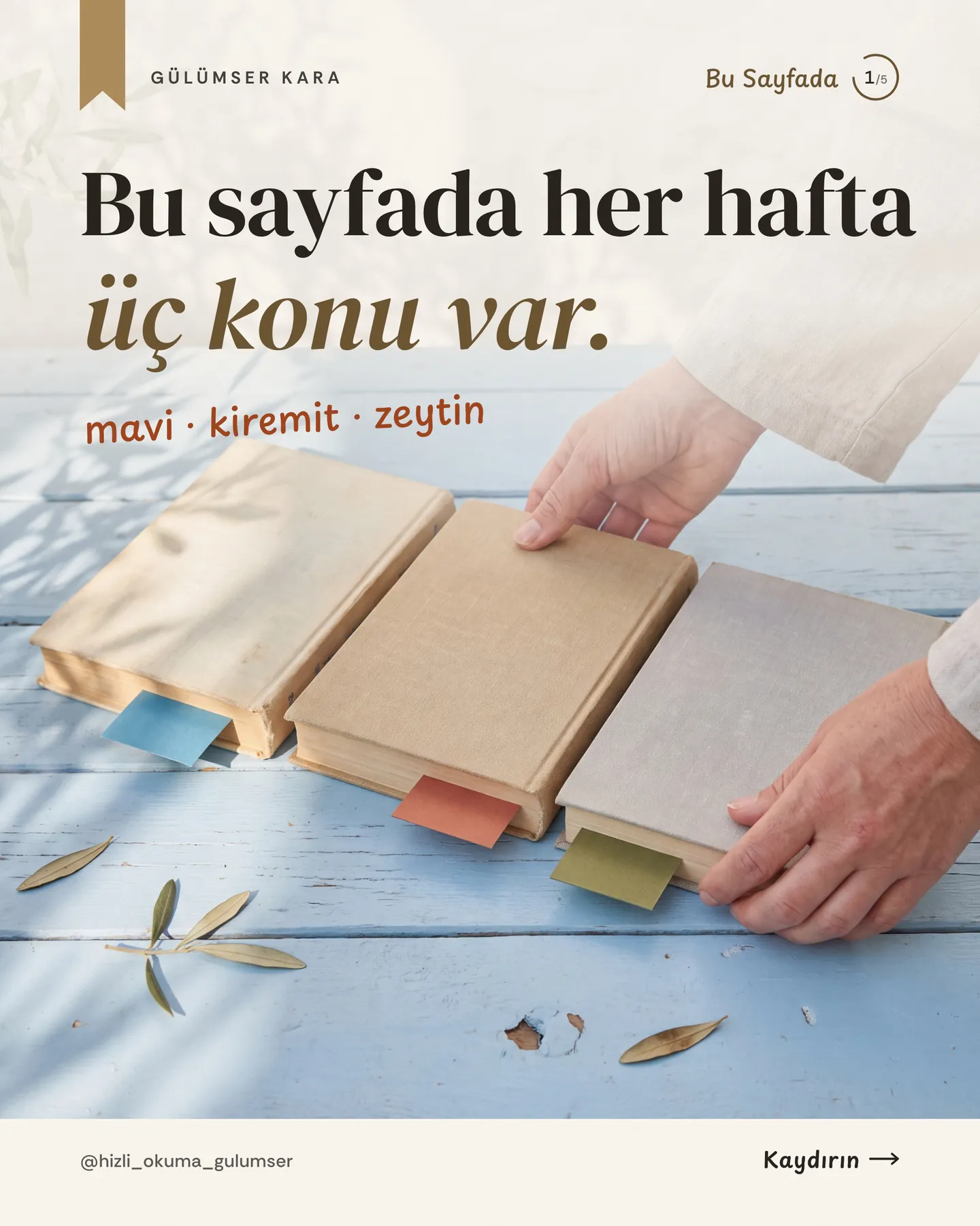Hızlı Okuma Gülümser Instagram gönderisi — bu sayfada her hafta üç konu var