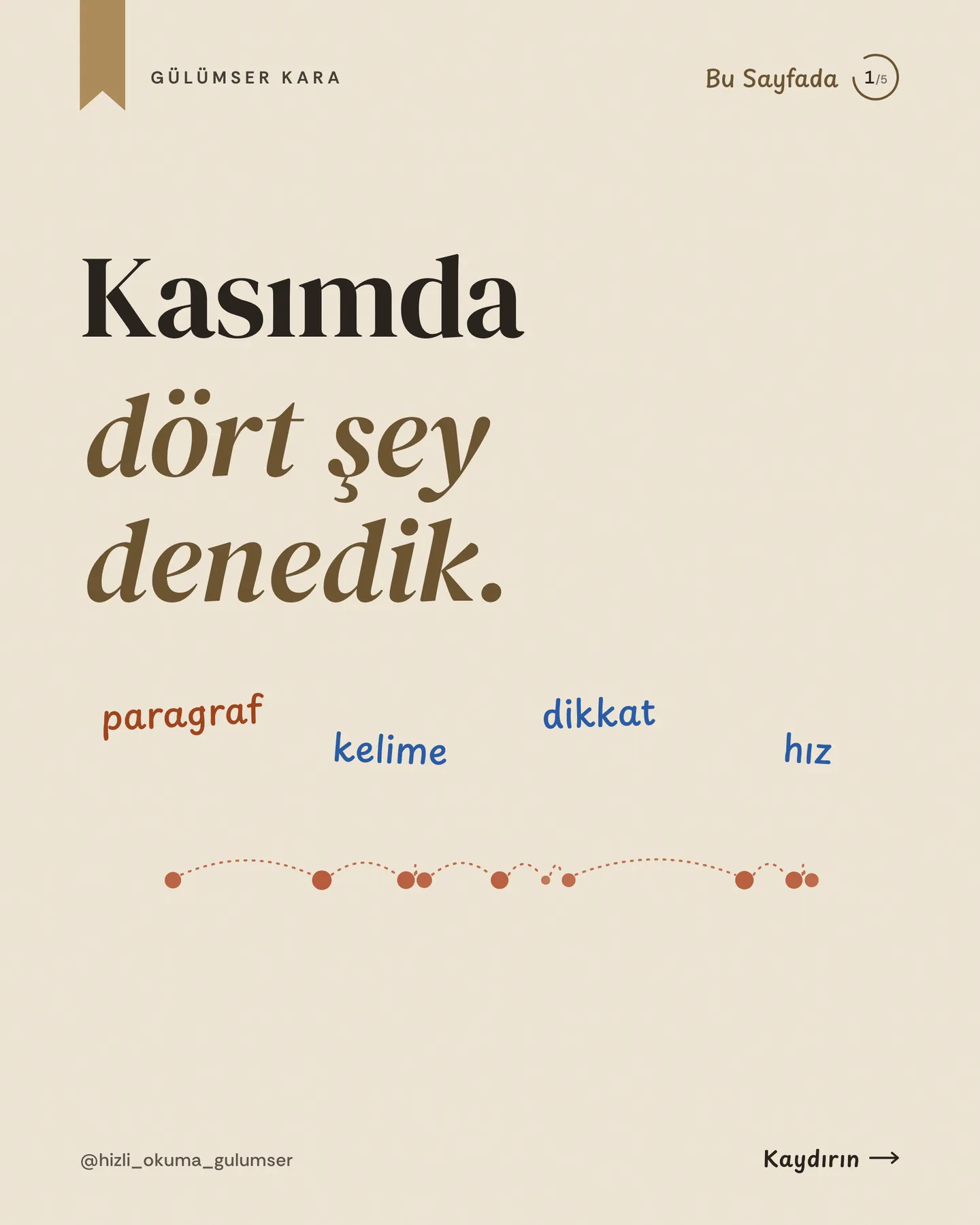 Hızlı Okuma Gülümser Instagram gönderisi — kasımda dört şey denedik