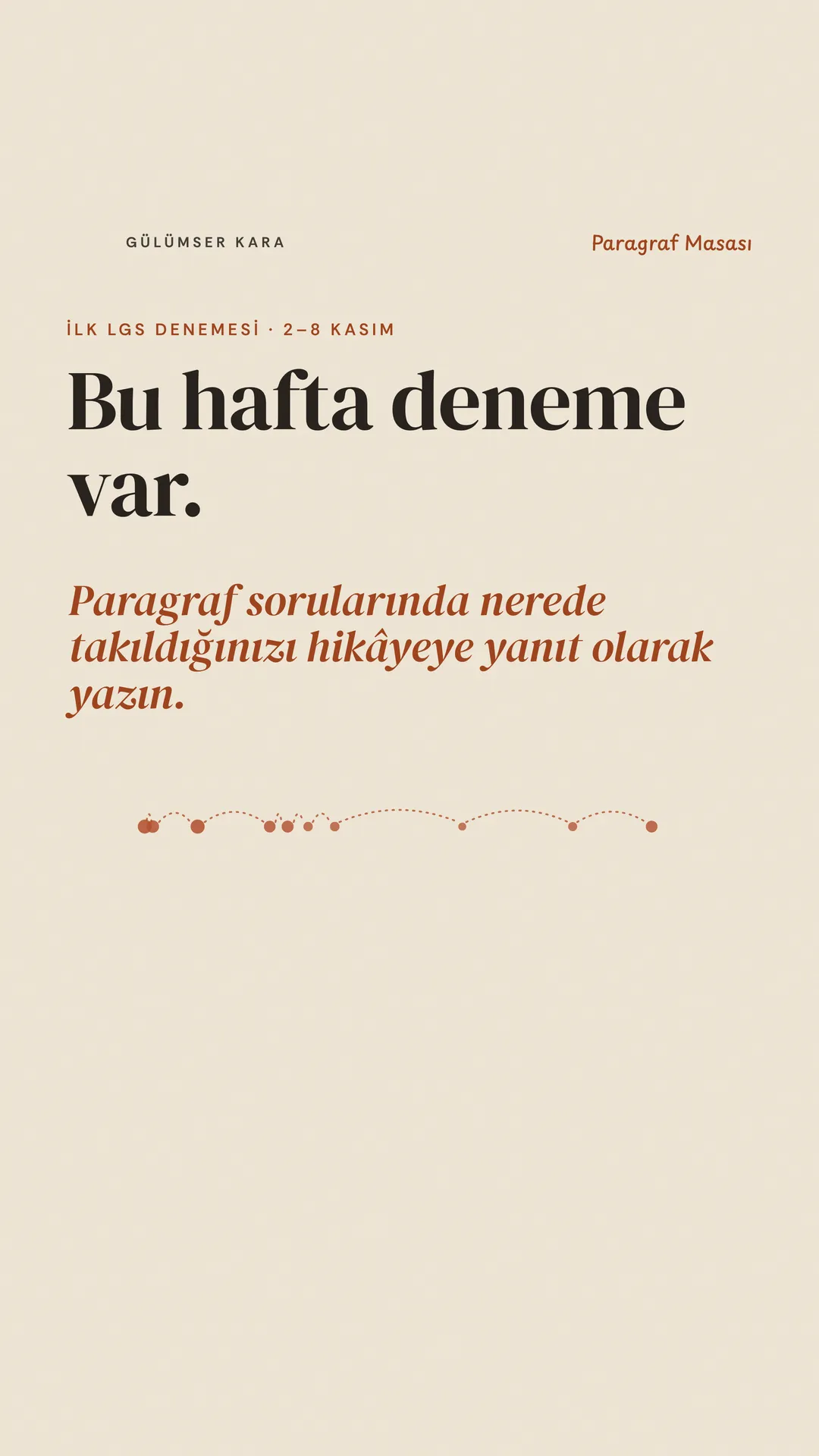 Hızlı Okuma Gülümser Instagram hikâyesi — bu hafta deneme var
