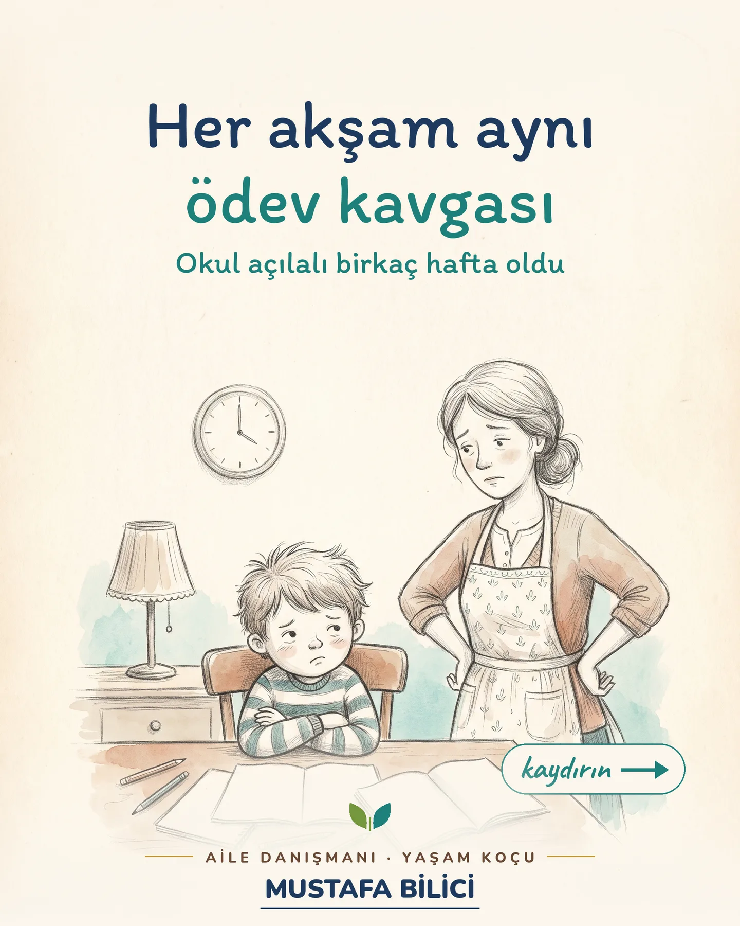 Çınar Ailem Instagram gönderisi — Çocuk Büyürken serisi, ödev kavgası kapağı