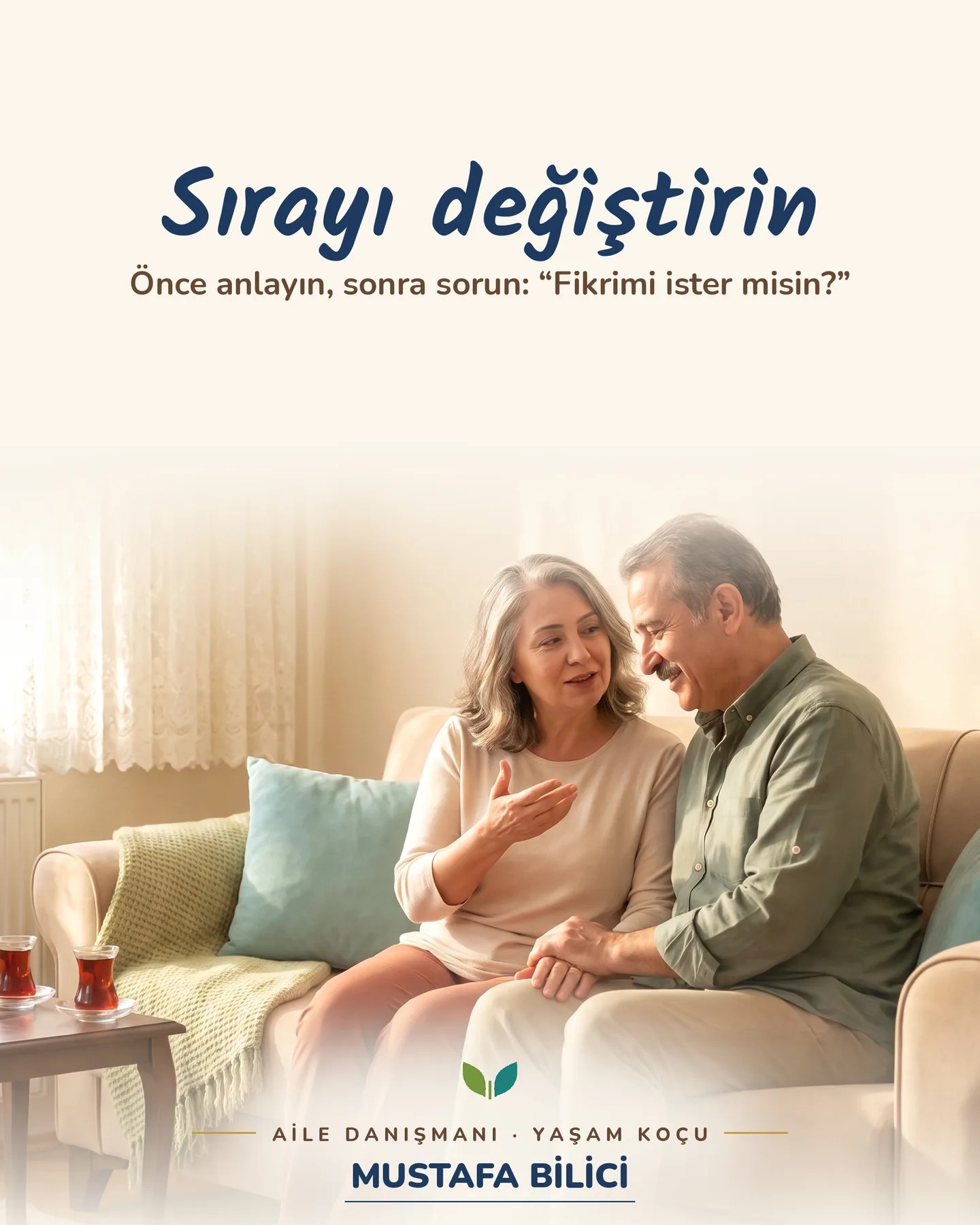Çınar Ailem Instagram gönderisi — Evin Dili serisi, eşini dinlerken çözüm sunmak, 6. kart