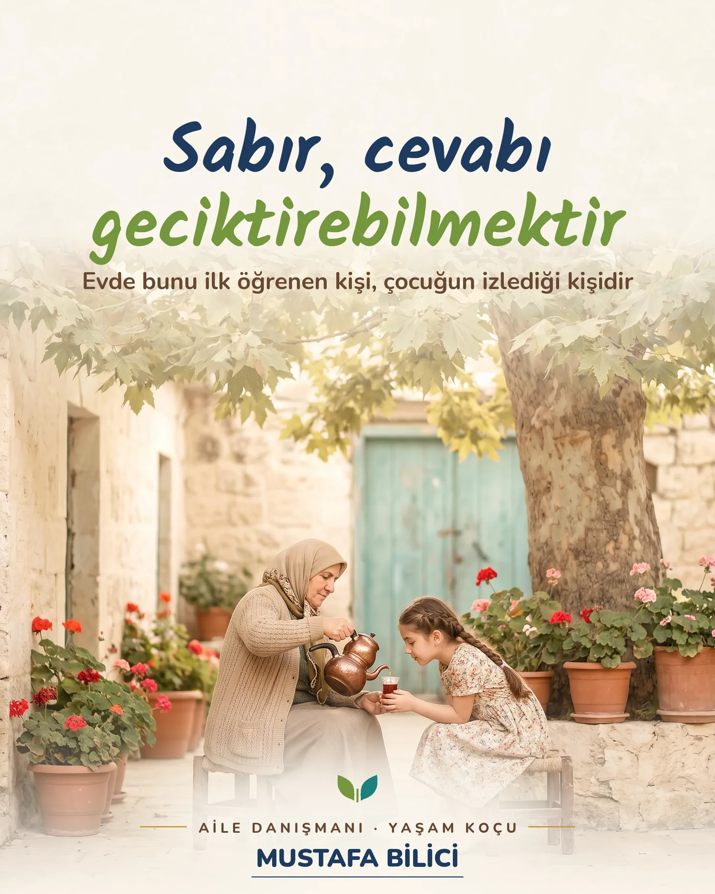 Çınar Ailem Instagram gönderisi — Kökler serisi, sabır kartı