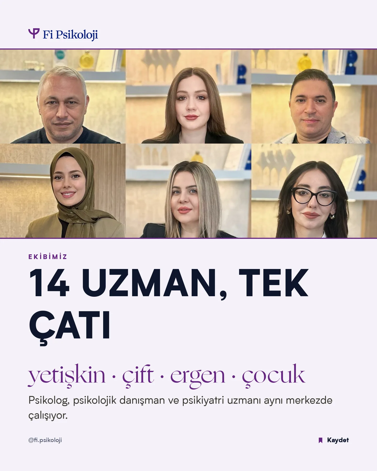 Fi Psikoloji Instagram gönderisi — 14 uzman tek çatı altında