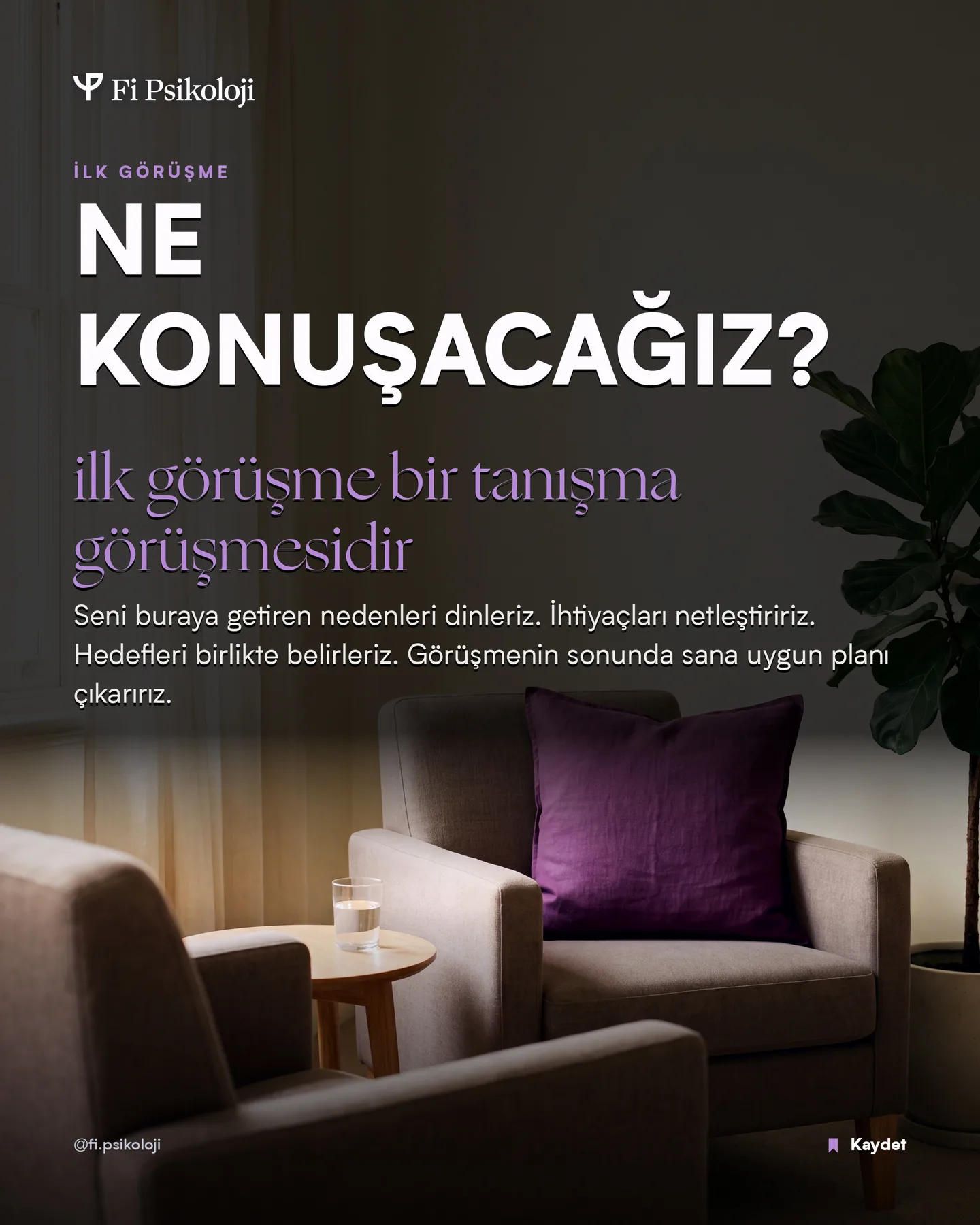 Fi Psikoloji Instagram gönderisi — ilk görüşmede ne konuşulur