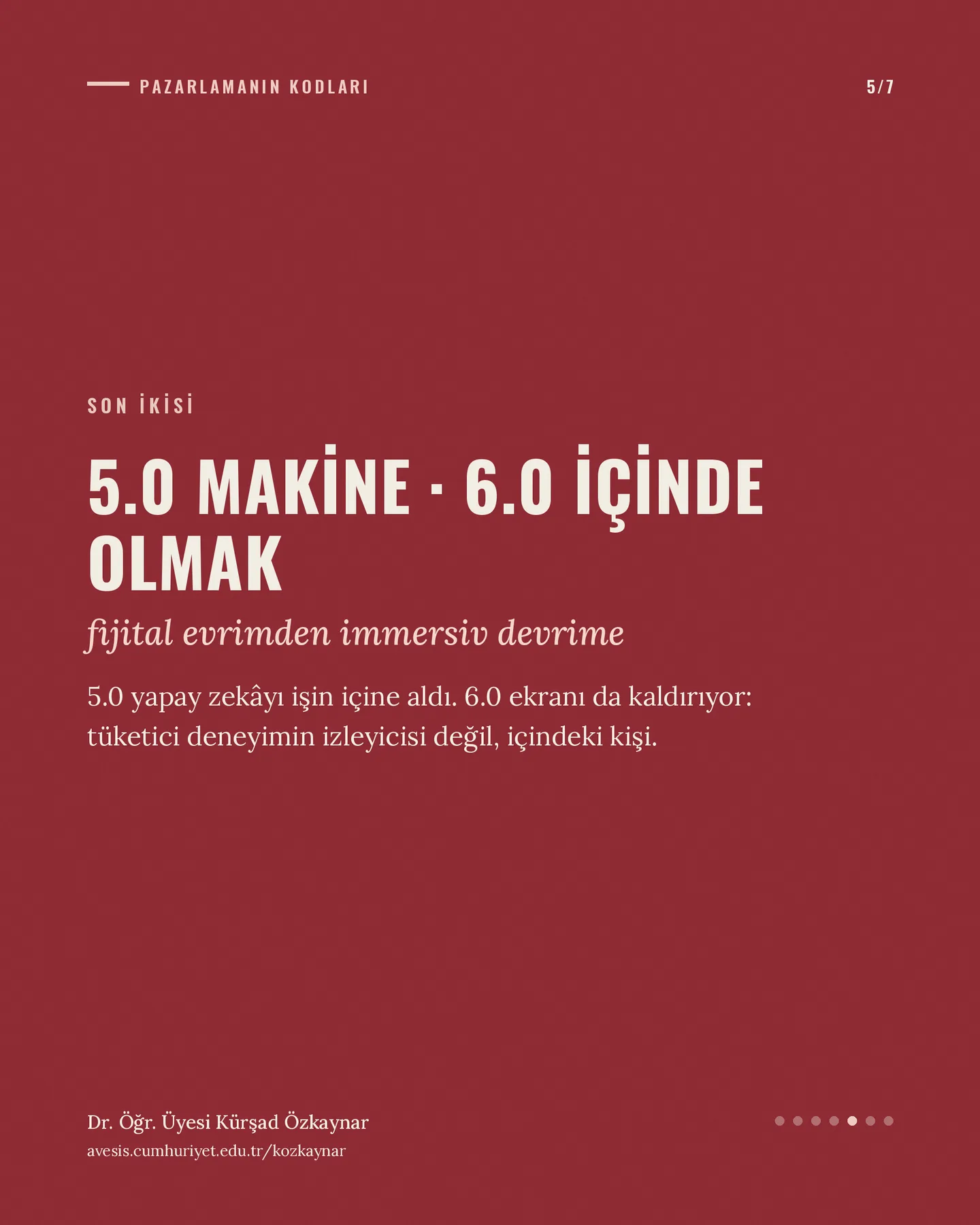 Kürşad Özkaynar konsept A — pazarlamanın kodları carousel'i, 5. kart