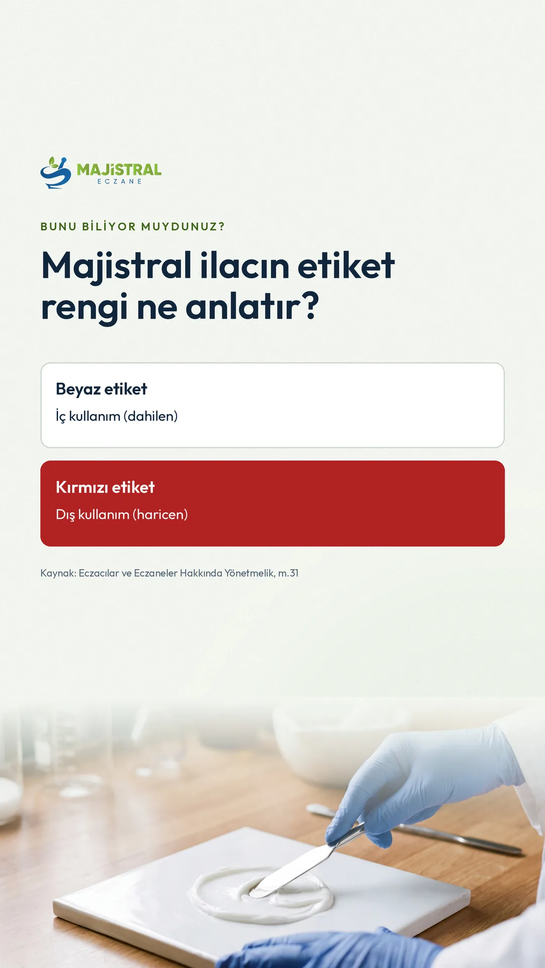 Majistral Eczane — story, majistral ilacın etiket rengi
