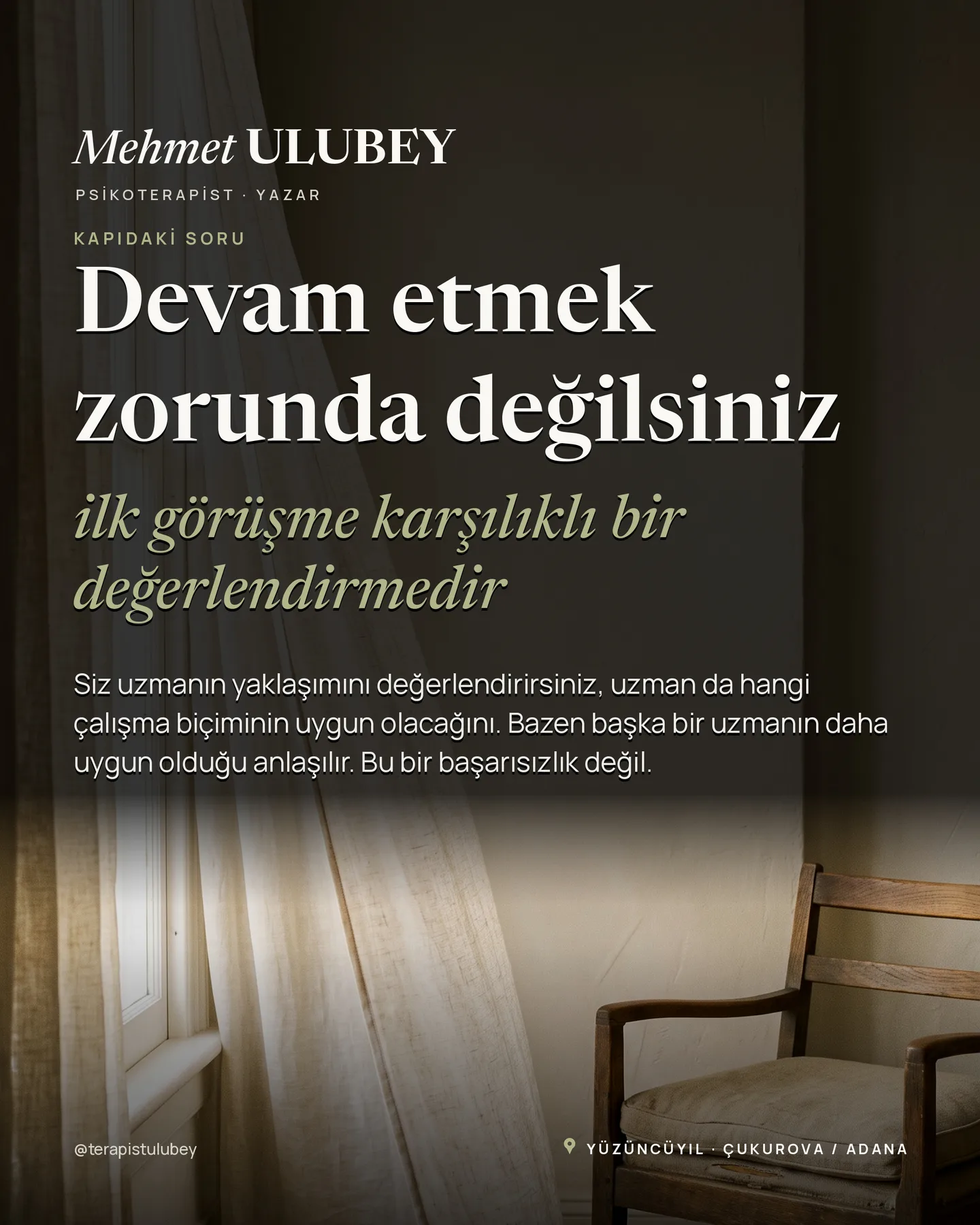 Mehmet Ulubey Instagram gönderisi — devam etmek zorunda değilsiniz