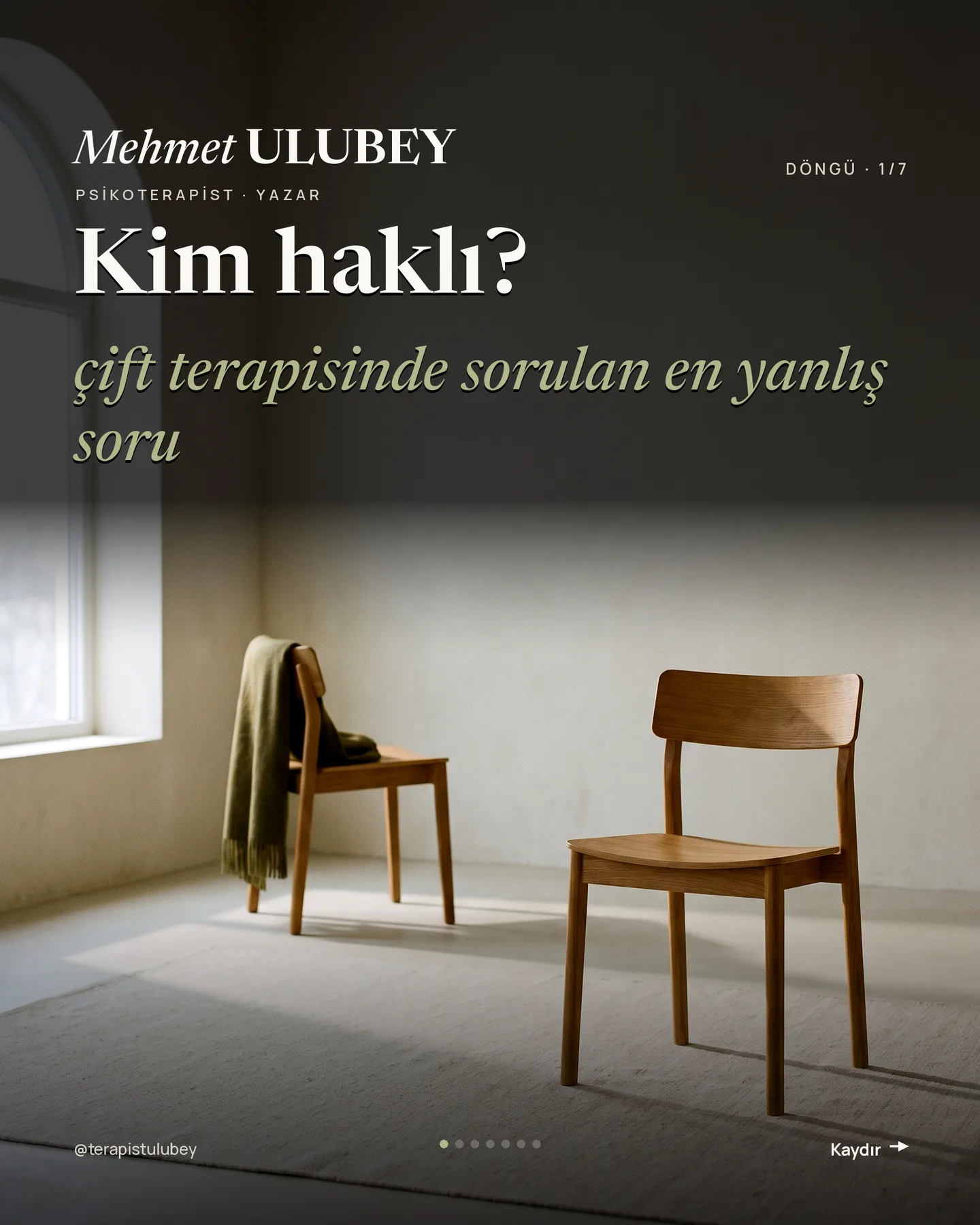 Mehmet Ulubey Instagram gönderisi — ısrar ve geri çekilme carousel'i, kapak