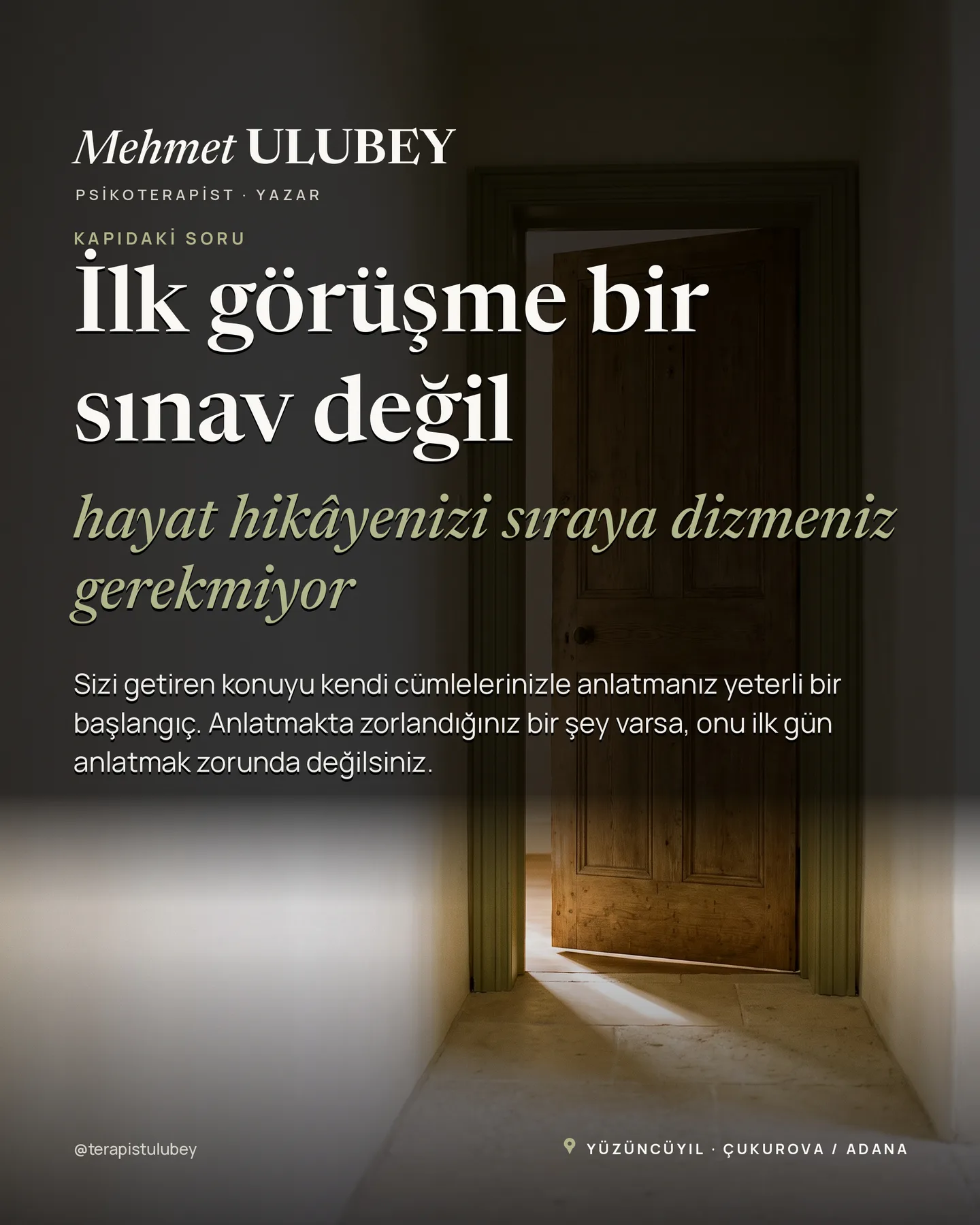 Mehmet Ulubey Instagram gönderisi — ilk görüşme bir sınav değil