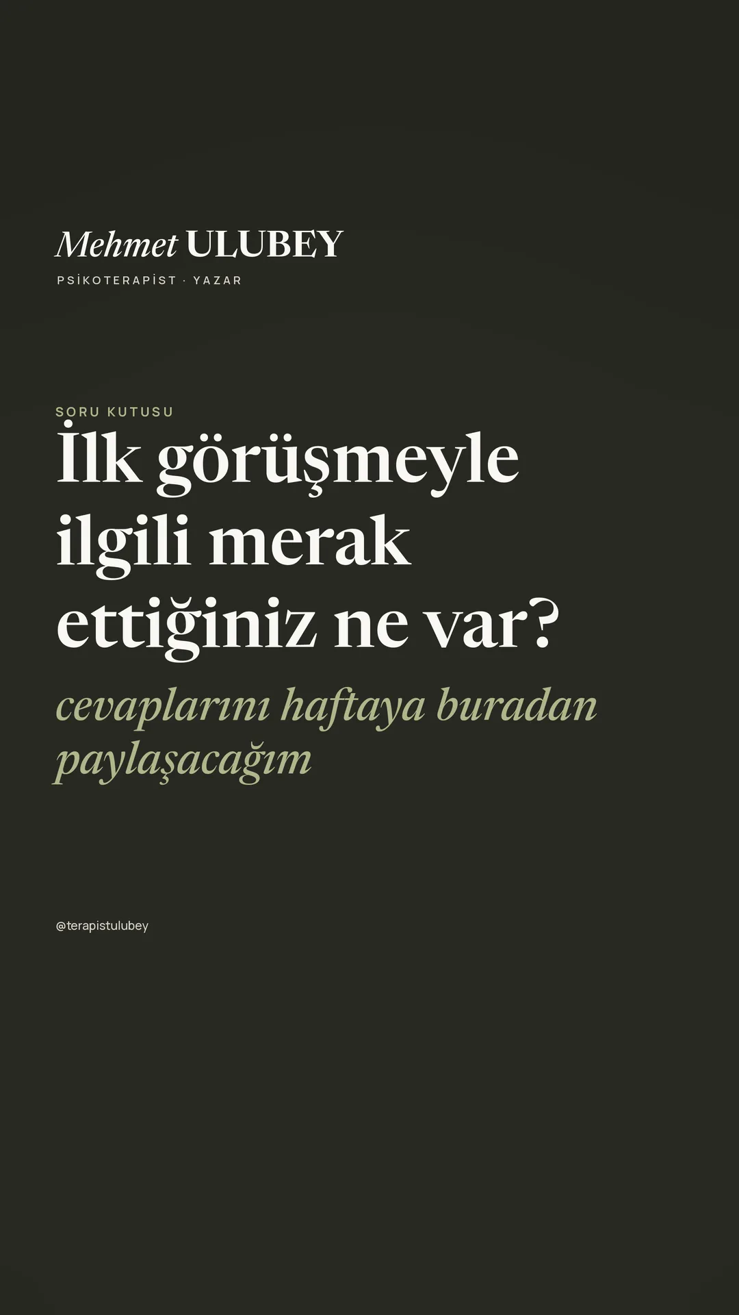 Mehmet Ulubey Instagram story — story kartı