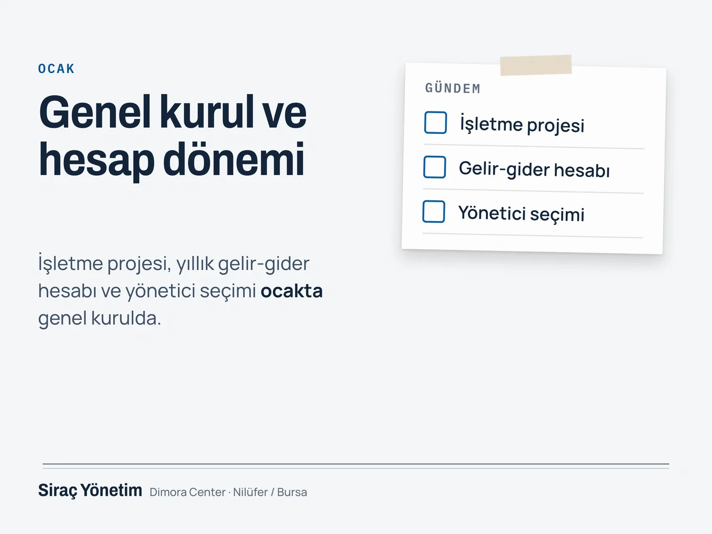 Siraç Yönetim Google İşletme Profili kartı — ocak genel kuruluna hazırlık