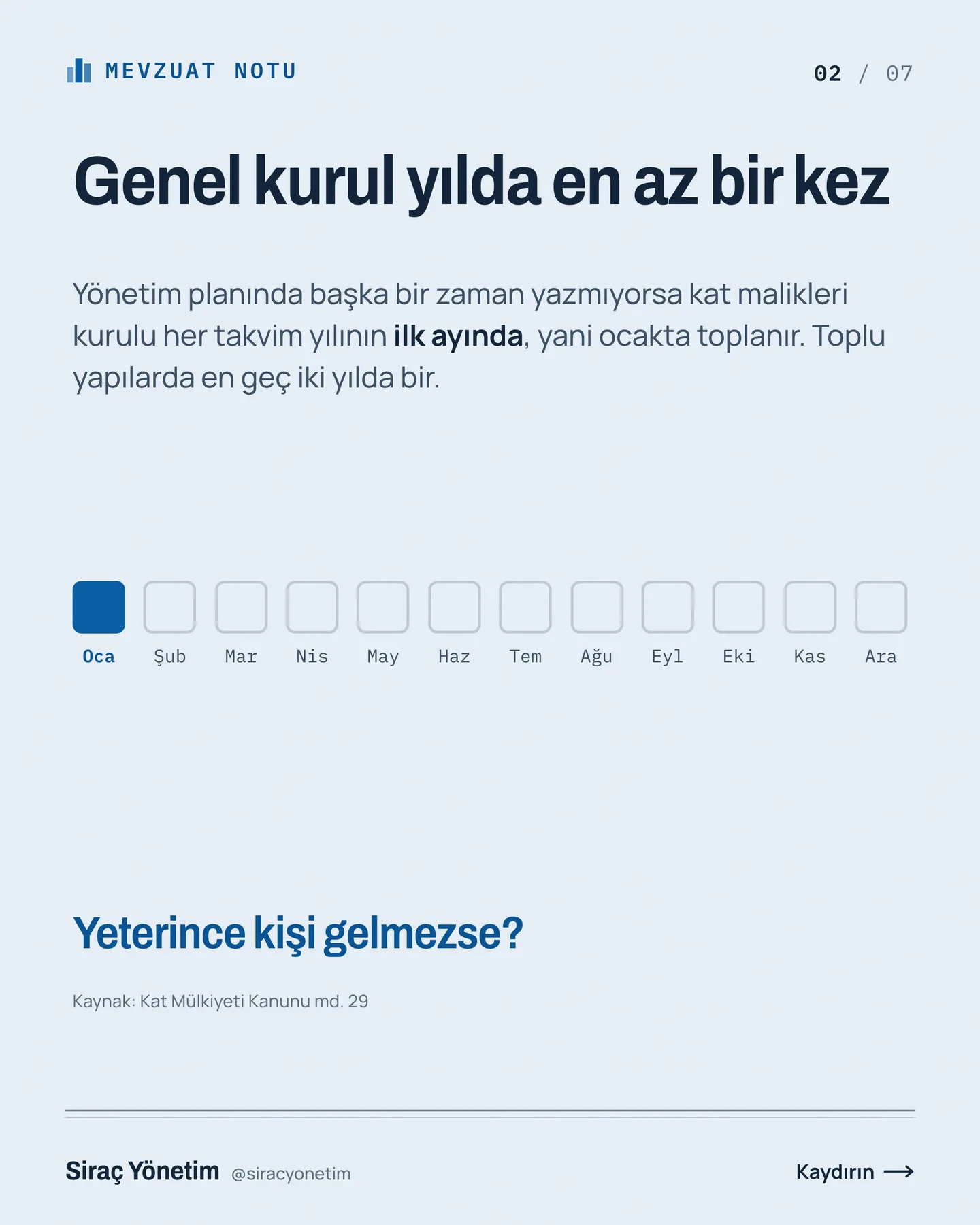 Siraç Yönetim Instagram gönderisi — genel kurula gelmezseniz ne olur carousel'i, 2. kart