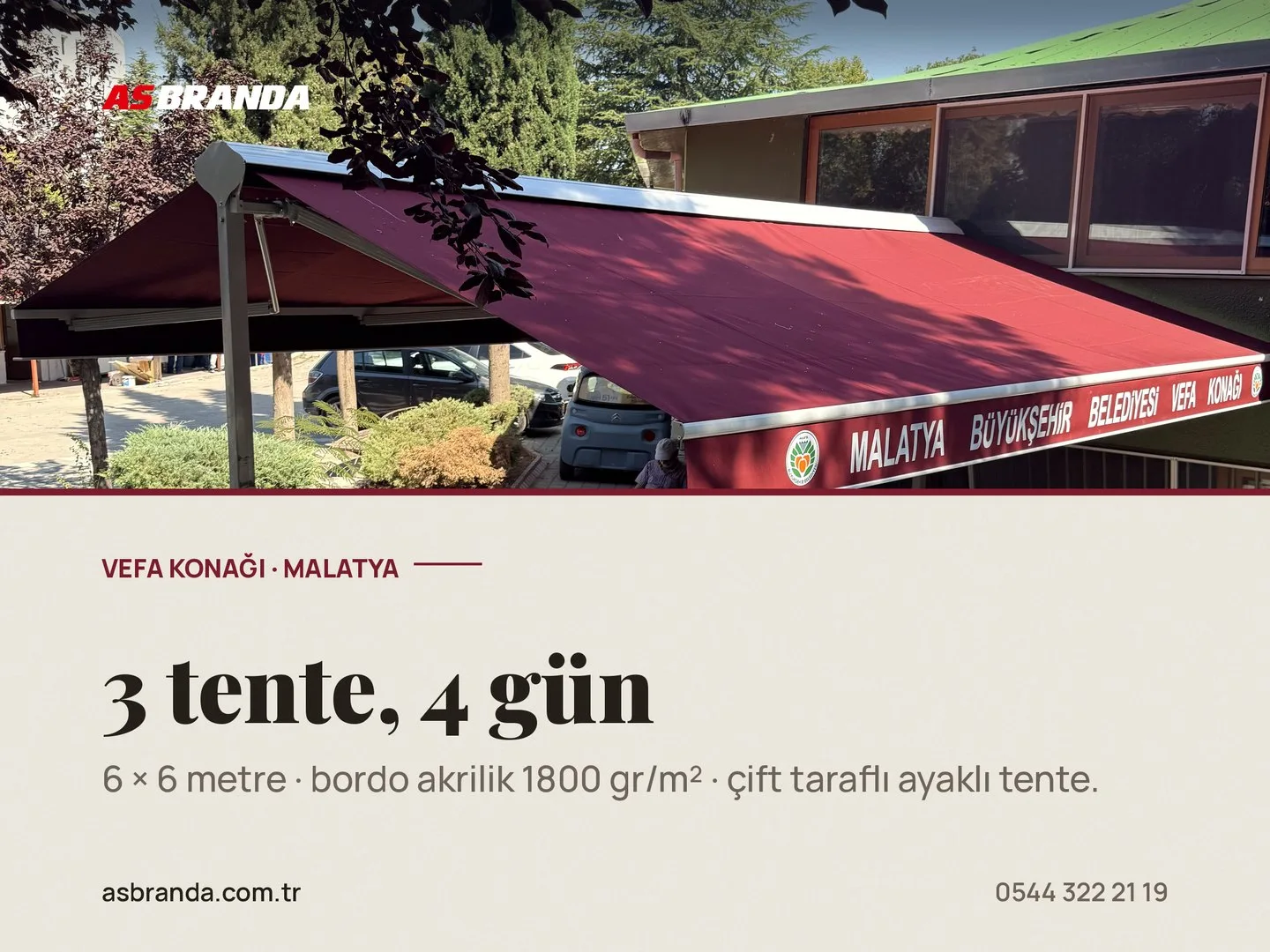 AS Branda Google İşletme Profili gönderi kartı — Vefa Konağı tente uygulaması