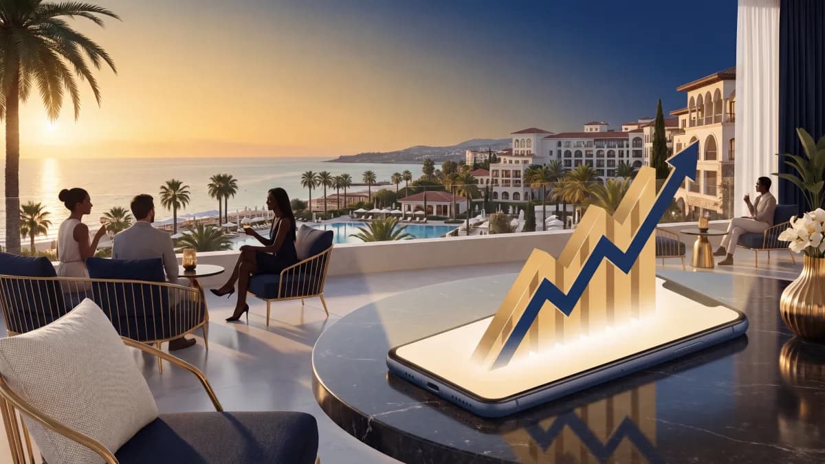 Antalya dijital pazarlama — sahil, palmiyeler ve premium turizm atmosferi temalı kapak görseli.