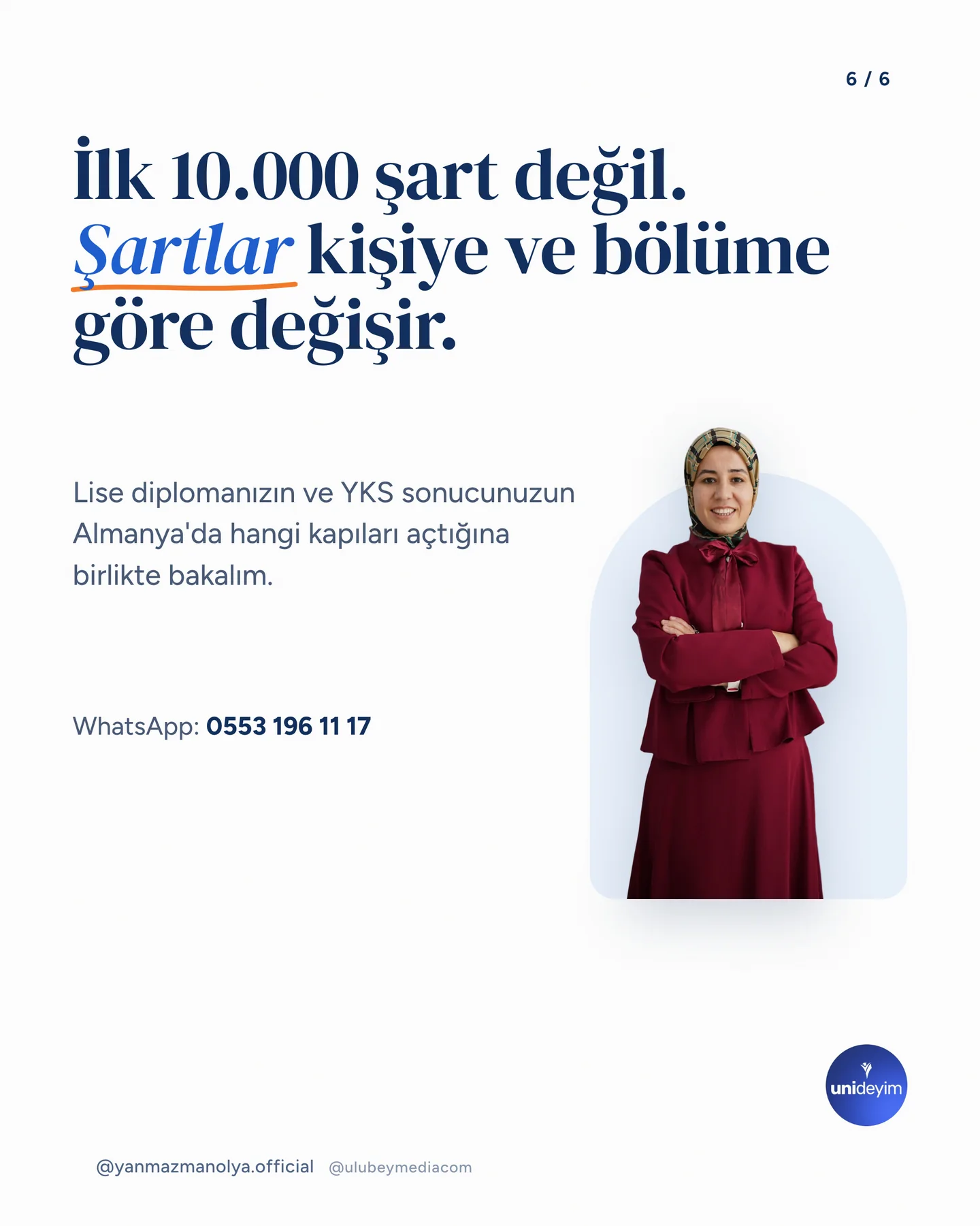 Manolya Itır Yanmaz Instagram gönderisi — ilk 10.000 şart mı carousel'i, 6. kart