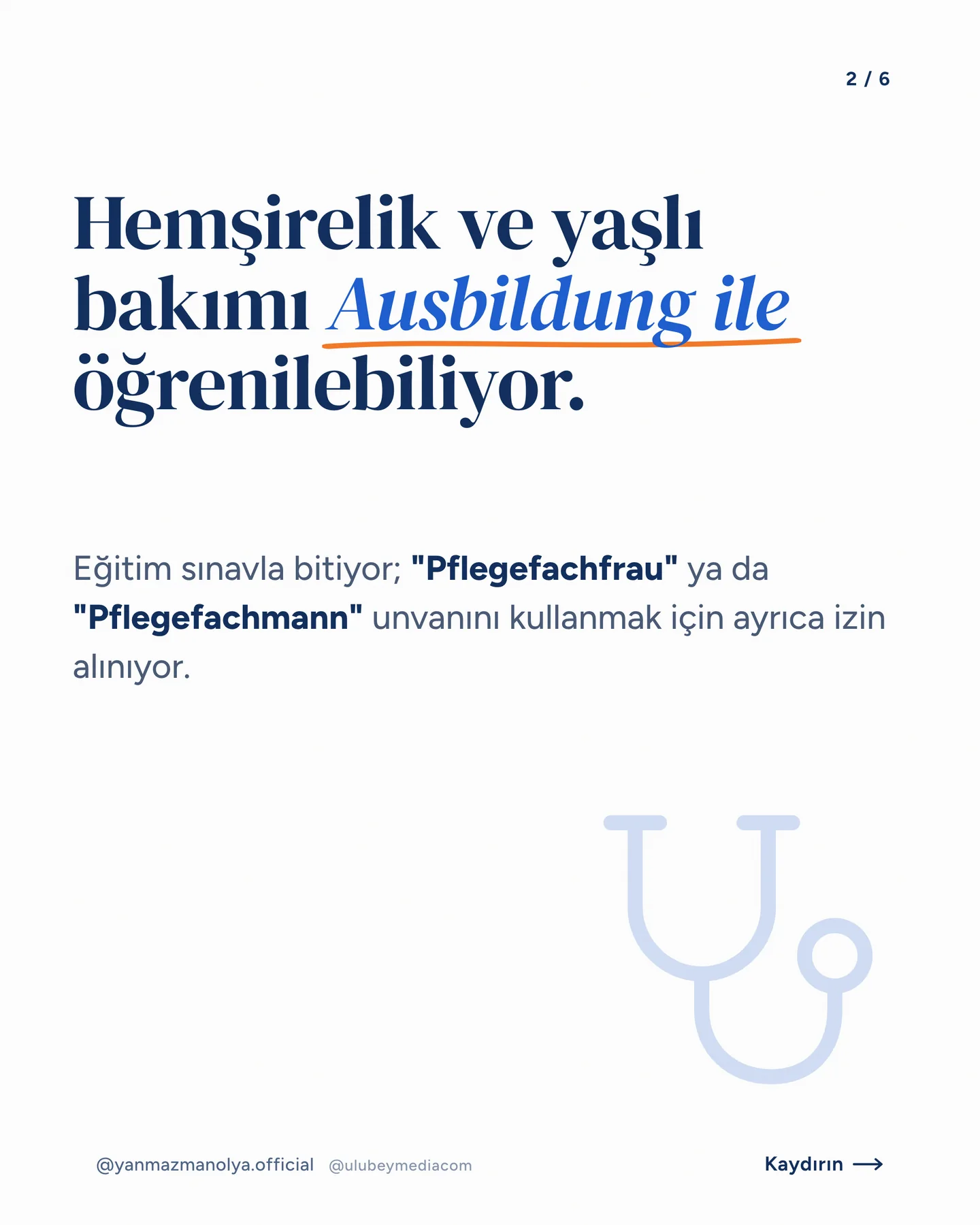 Manolya Itır Yanmaz Instagram gönderisi — bakım alanında meslek eğitimi carousel'i, 2. kart