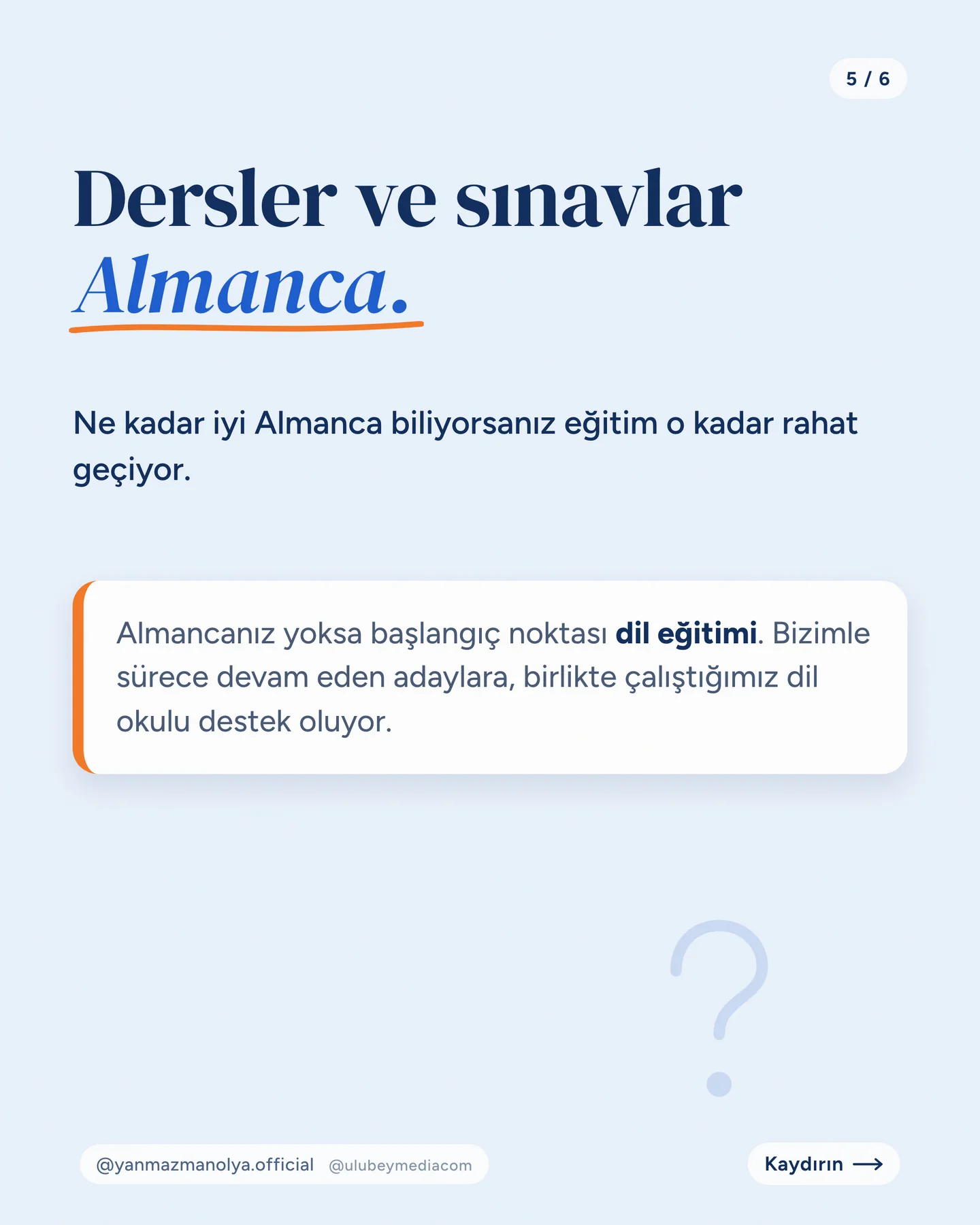 Manolya Itır Yanmaz Instagram gönderisi — bakım alanında meslek eğitimi carousel'i, 5. kart