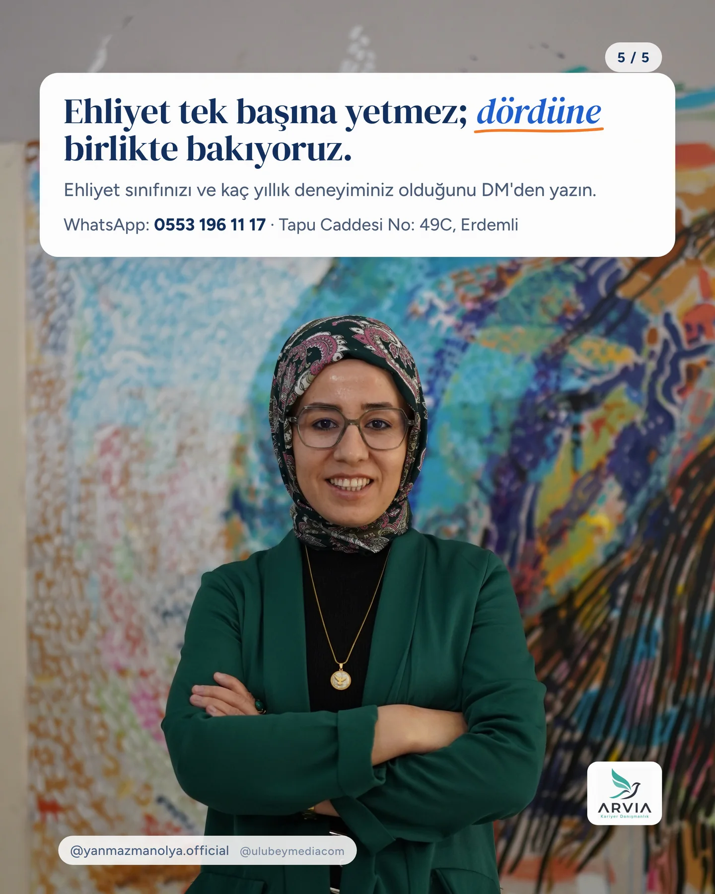Manolya Itır Yanmaz Instagram gönderisi — ehliyet tek başına yeter mi carousel'i, 5. kart