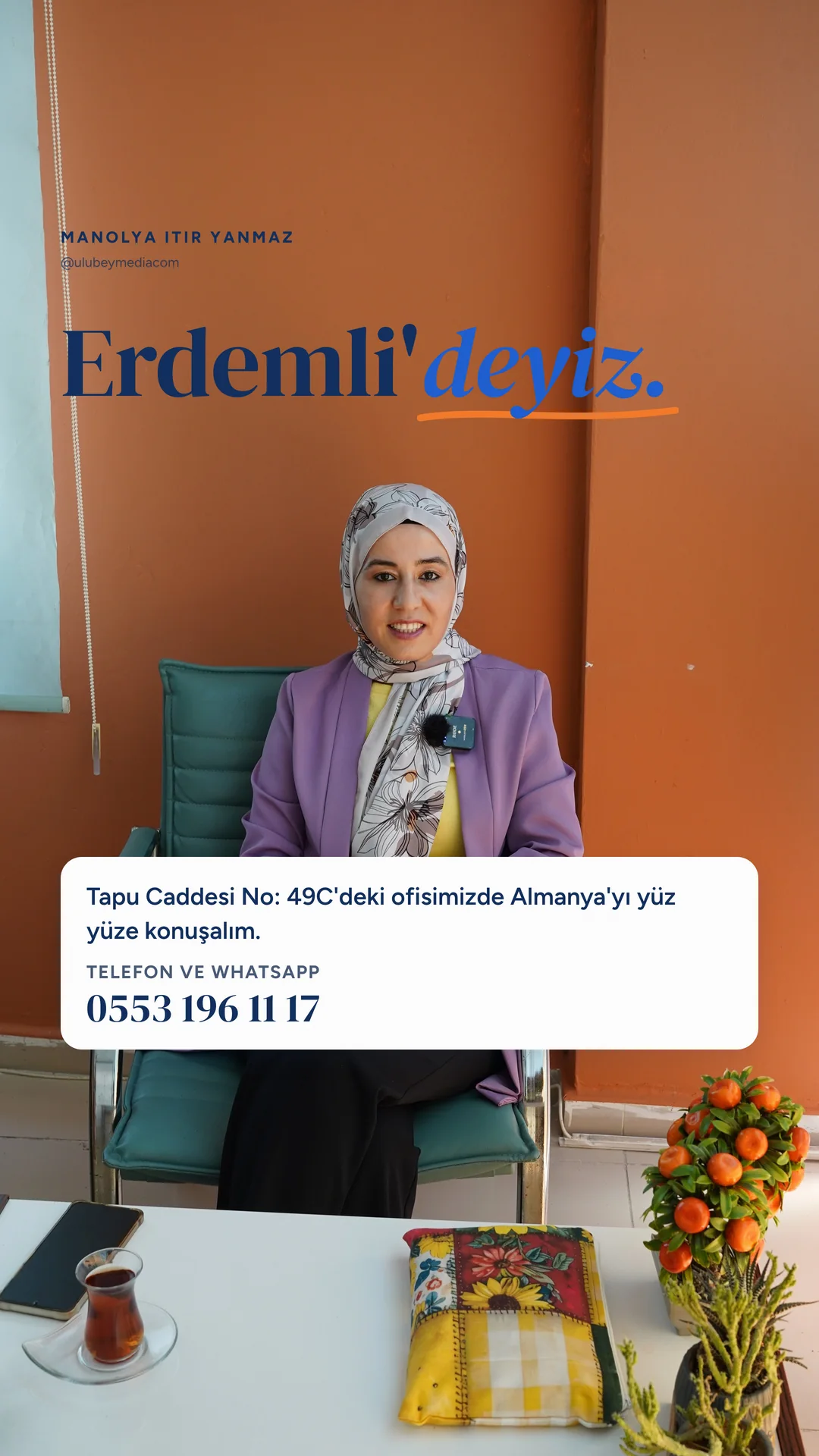 Manolya Itır Yanmaz Instagram hikâyesi — Erdemli'deyiz, Tapu Caddesi